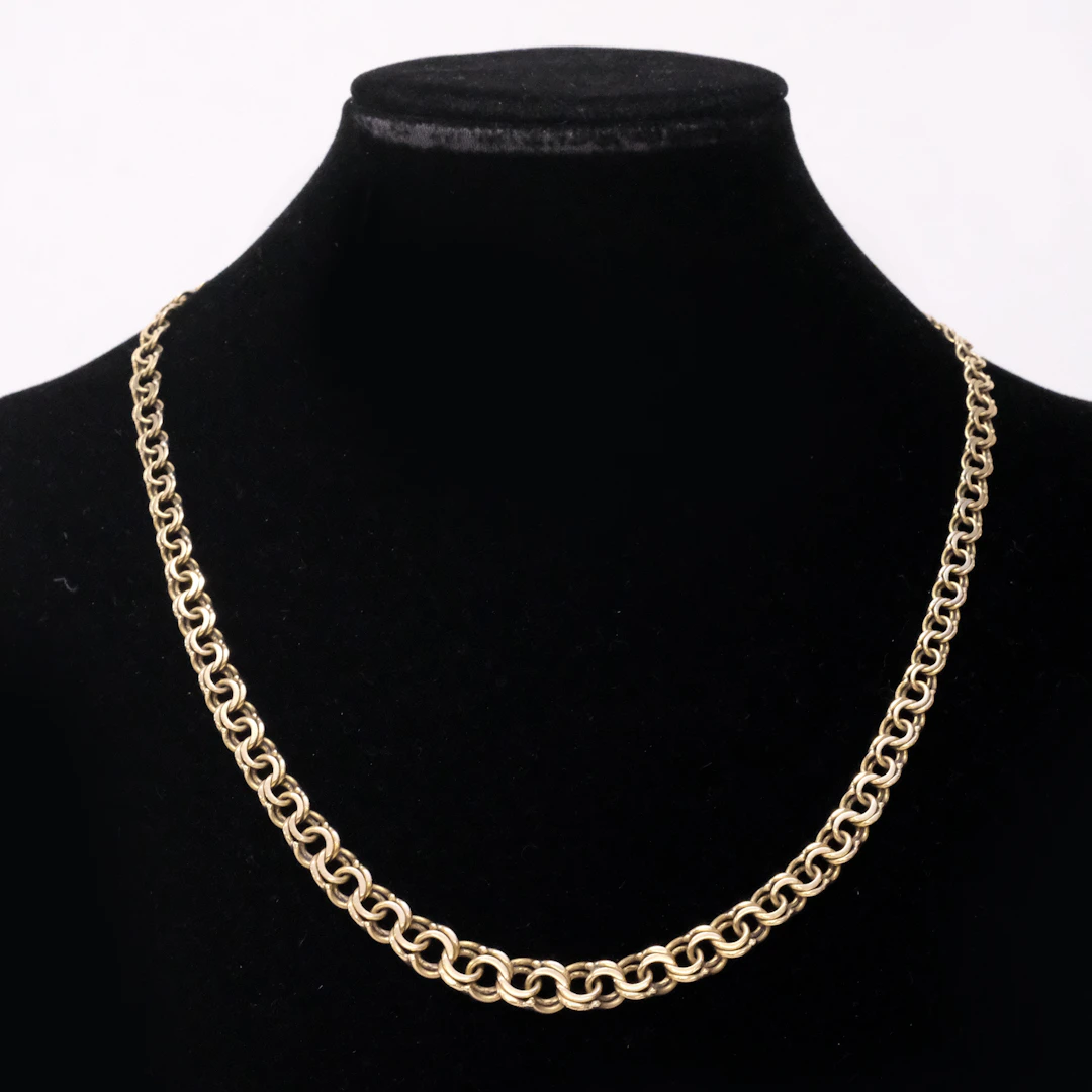 COLLIER, 18K GULD, BISMARCKLÄNK.
