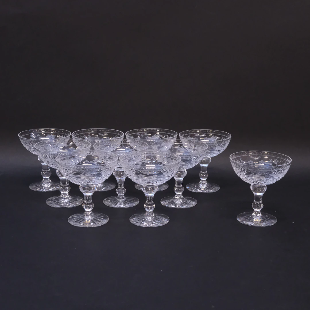 FRITZ KALLENBERG. LIKÖRGLAS, "ELVIRA MADIGAN", KOSTA, 10 DELAR.