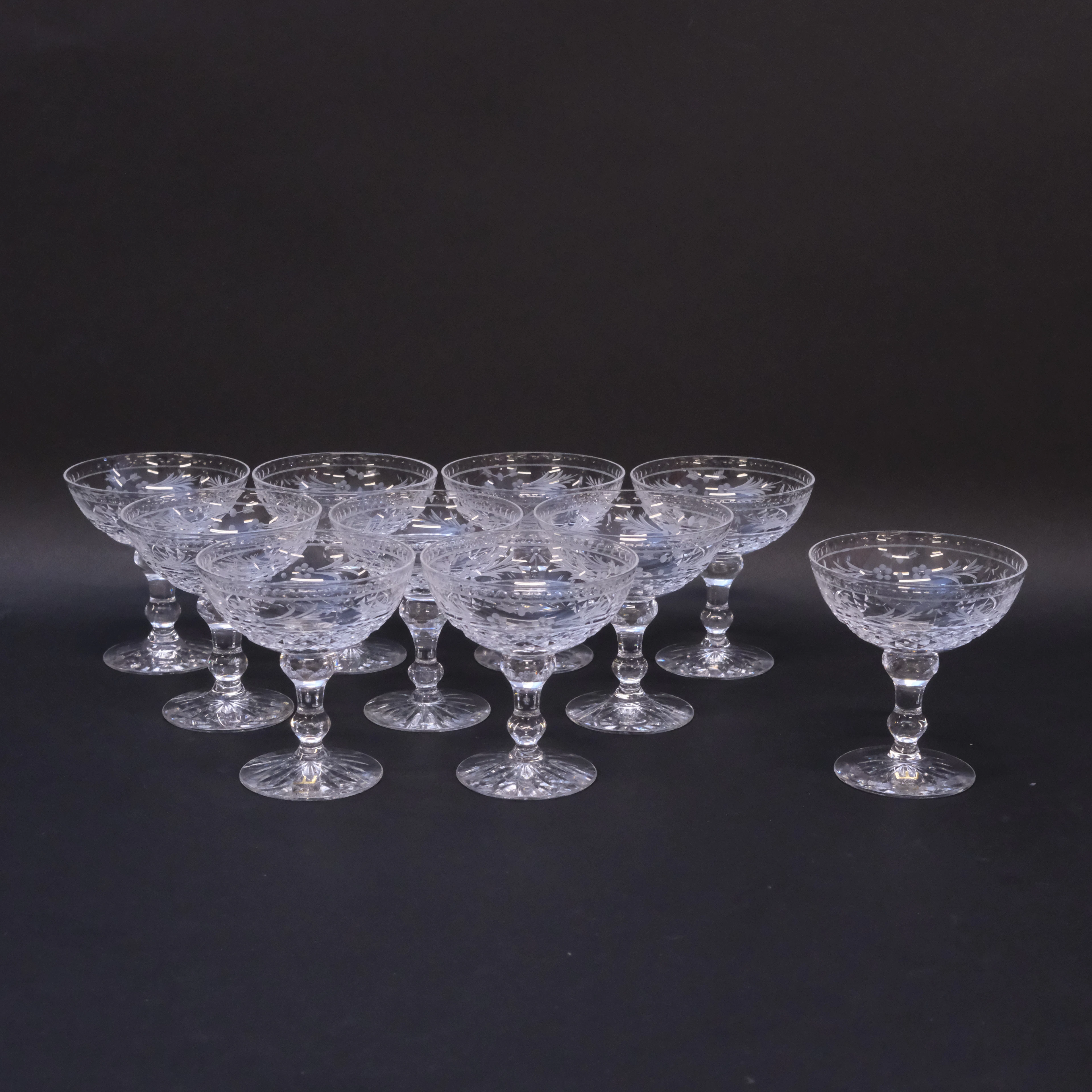 FRITZ KALLENBERG. LIKÖRGLAS, "ELVIRA MADIGAN", KOSTA, 10 DELAR.
