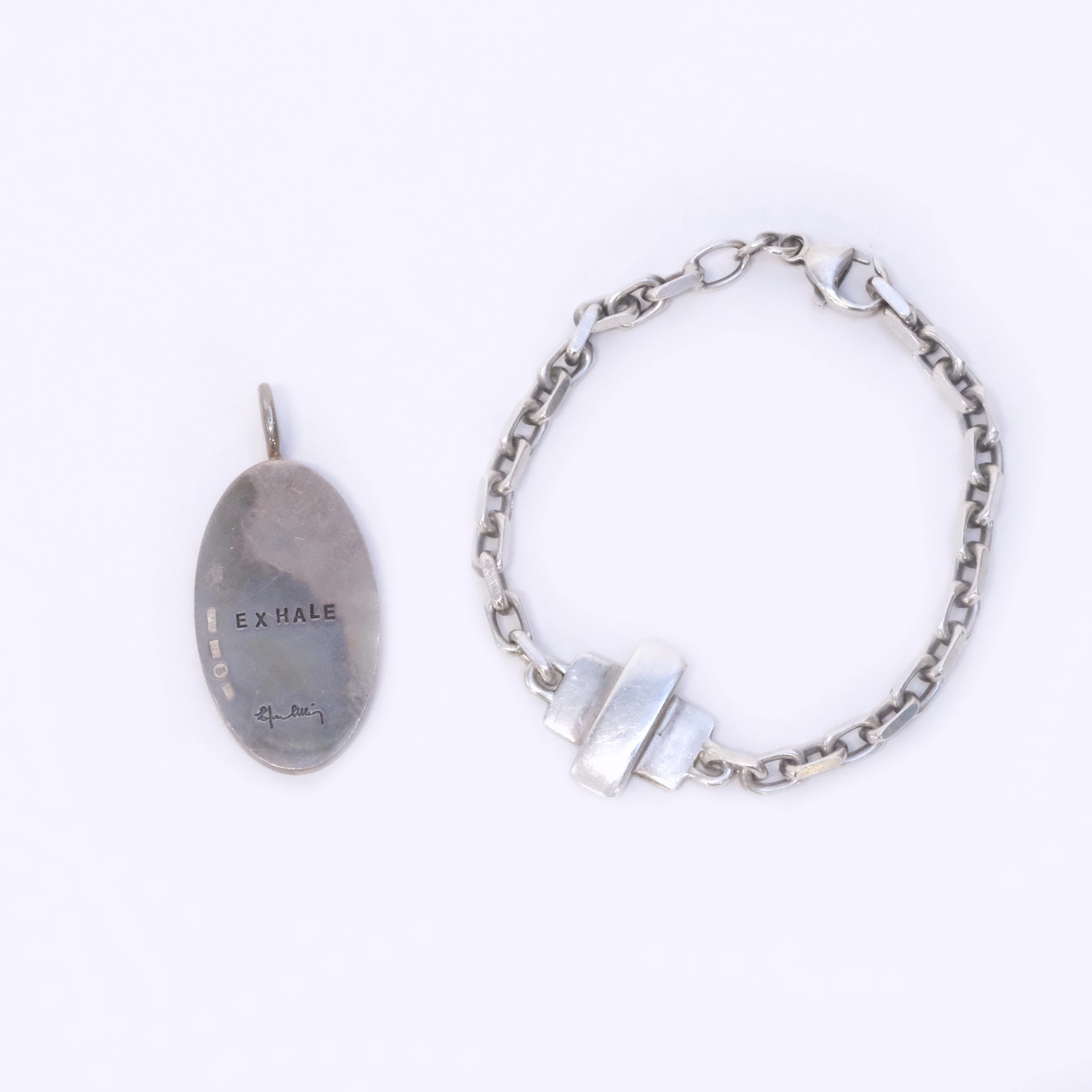 EFVA ATTLING, ARMBAND SAMT HÄNGE, SILVER.