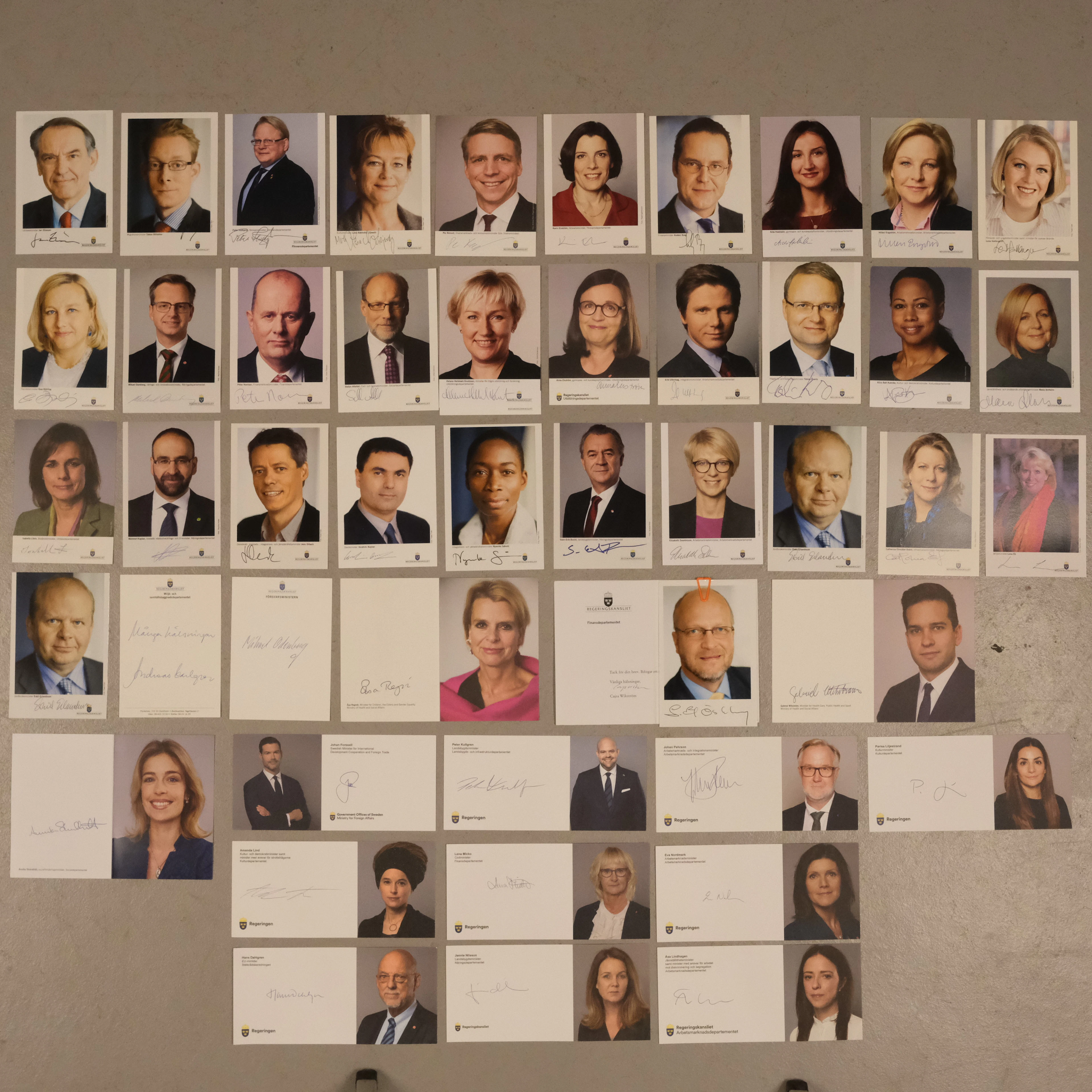 SAMLING AUTOGRAFER, SVENSKA POLITIKER.