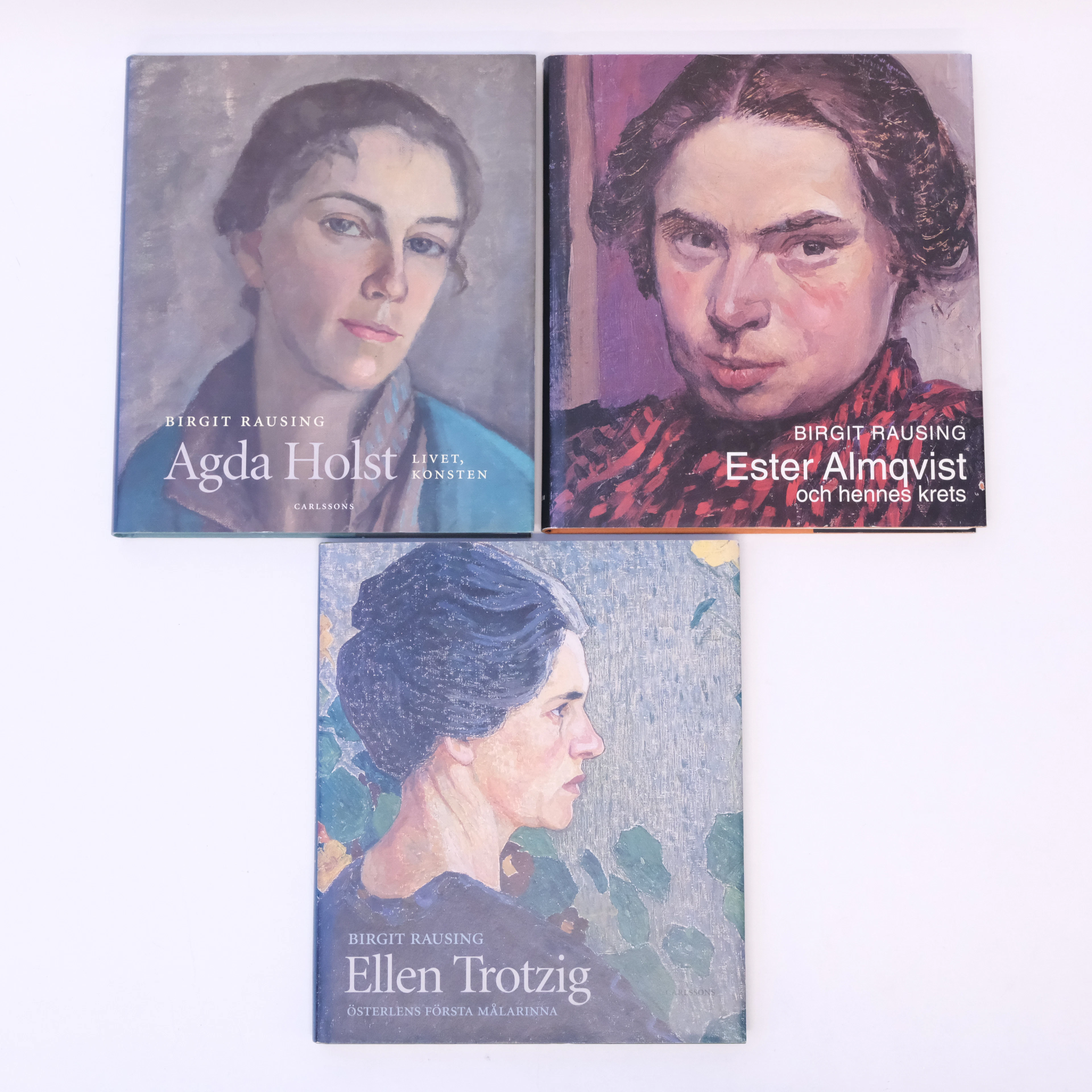 BÖCKER OM KVINNLIGA KONSTNÄRER, BIRGIT RAUSING, TRE STYCKEN.