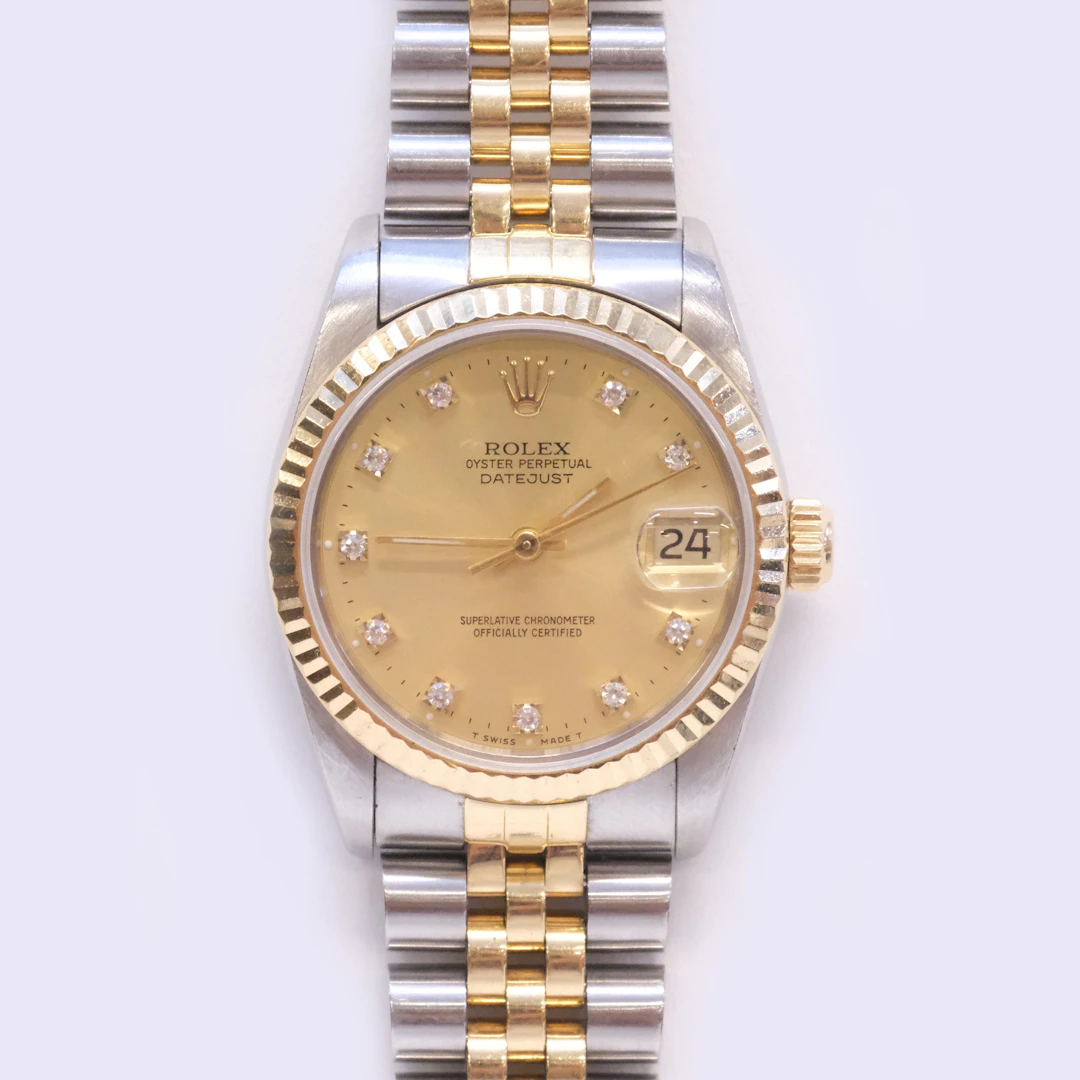 ROLEX. DAMARMBANDSUR. OYSTER PERPETUAL, DATEJUST. CA 1991.