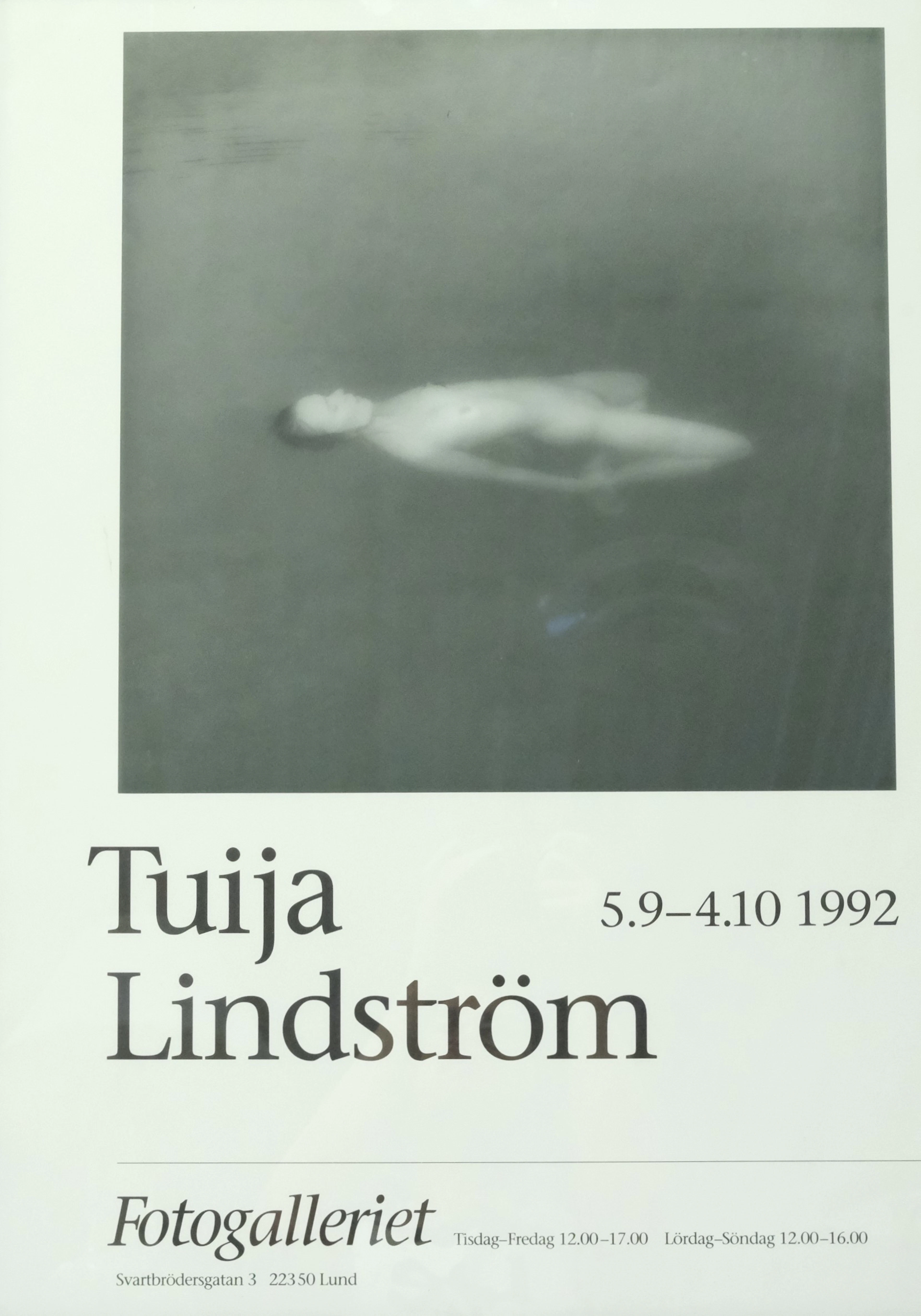 TUIJA LINDSTRÖM. EFTER. UTSTÄLLNINGSAFFISCH, FOTOGALLERIET 1992.