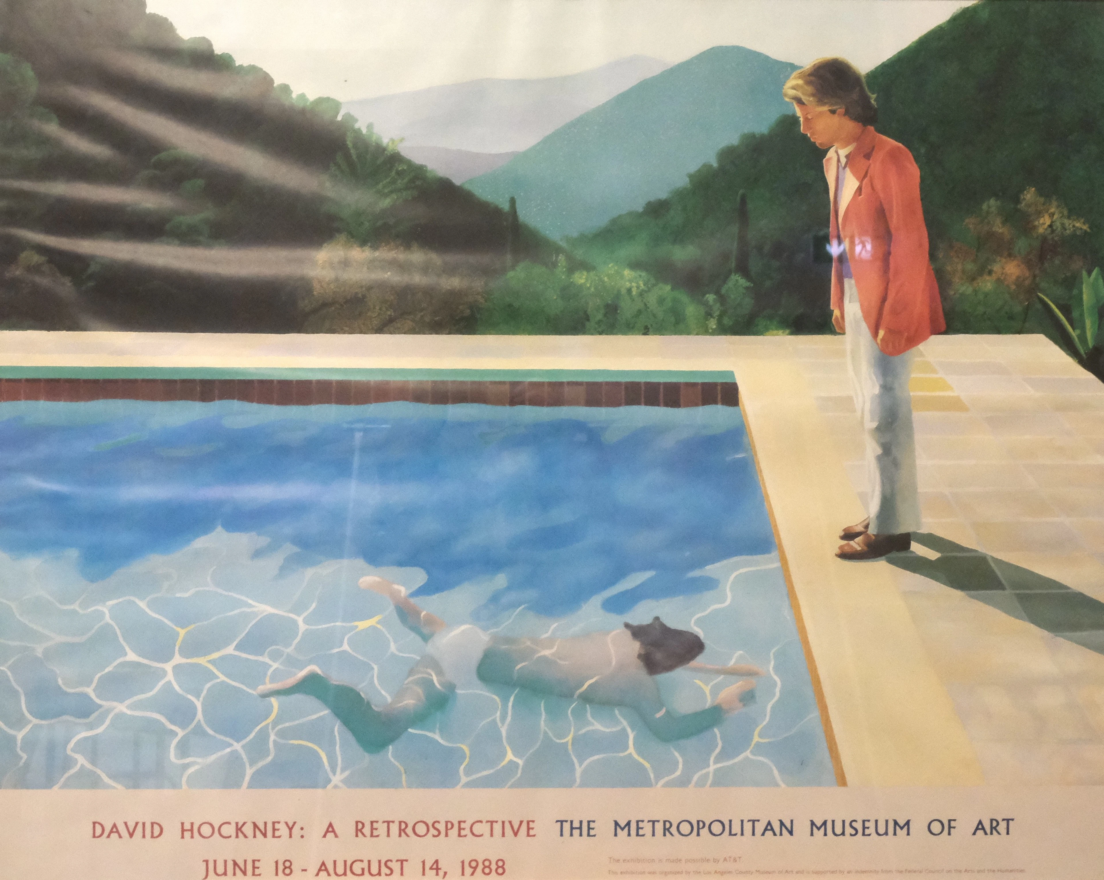 UTSTÄLLNINGSAFFISCH, DAVID HOCKNEY, THE METROPOLITAN MUSEUM OF ART 1988.