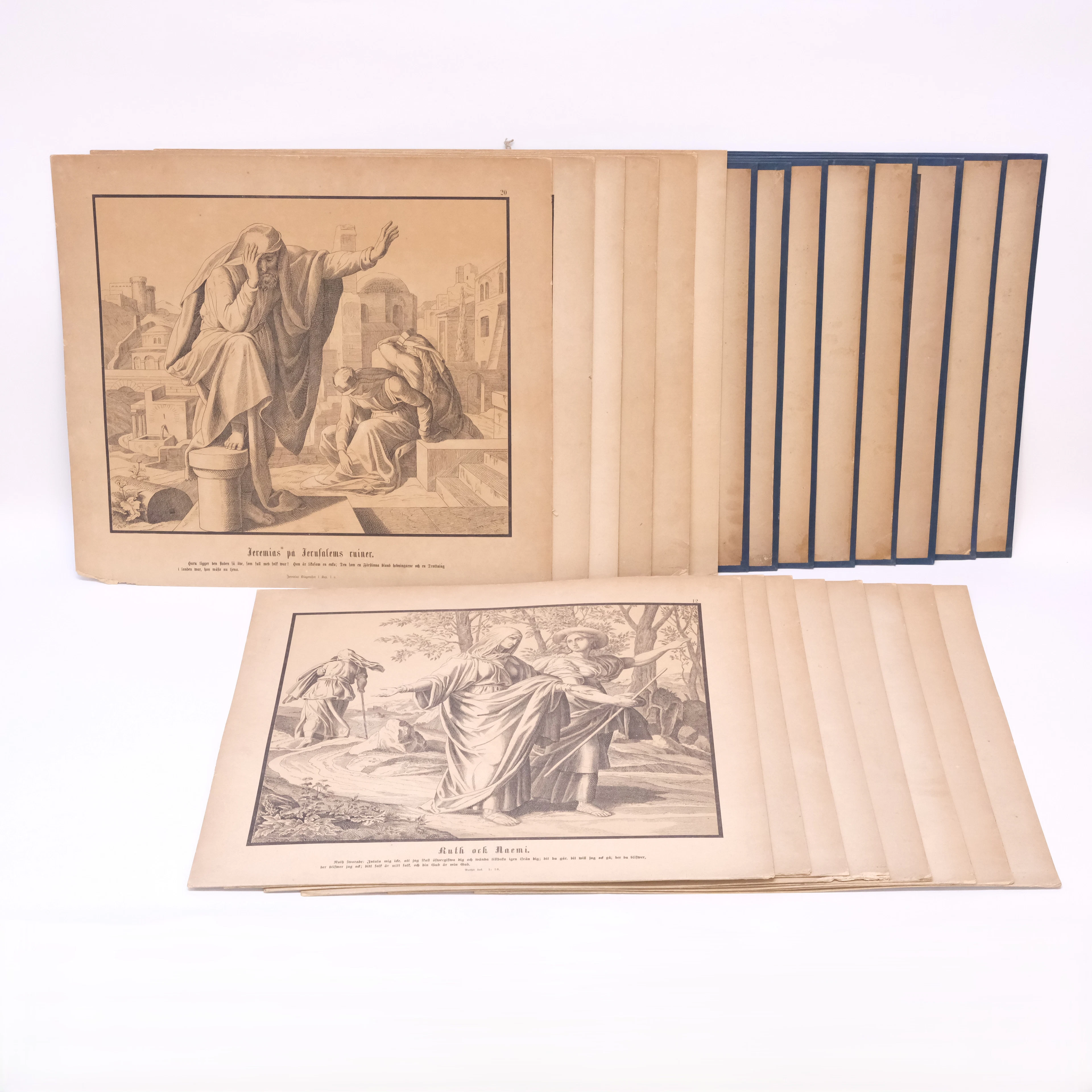LITOGRAFISKA PLANSCHER. 22 DELAR.