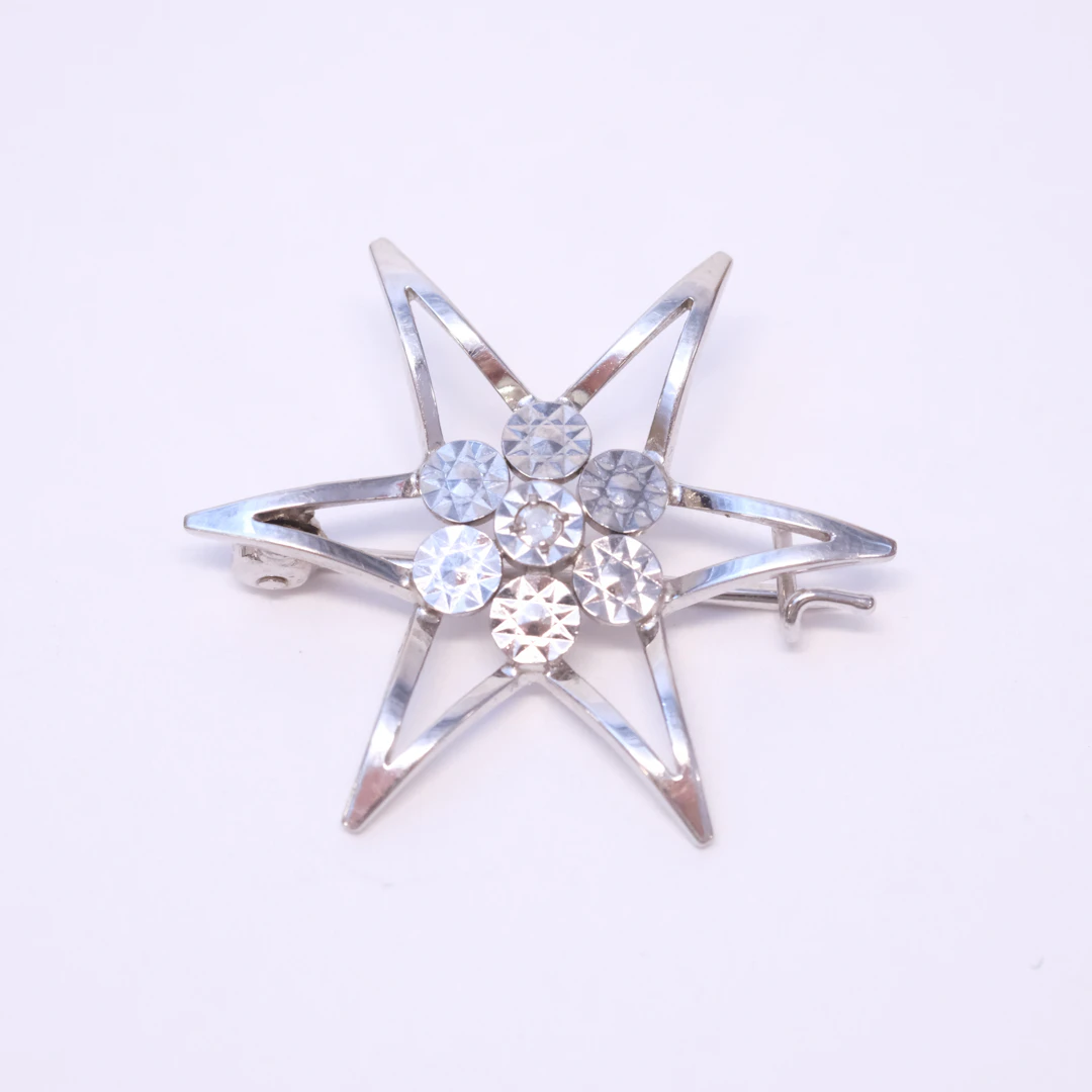 BROSCH, 18K VITGULD.