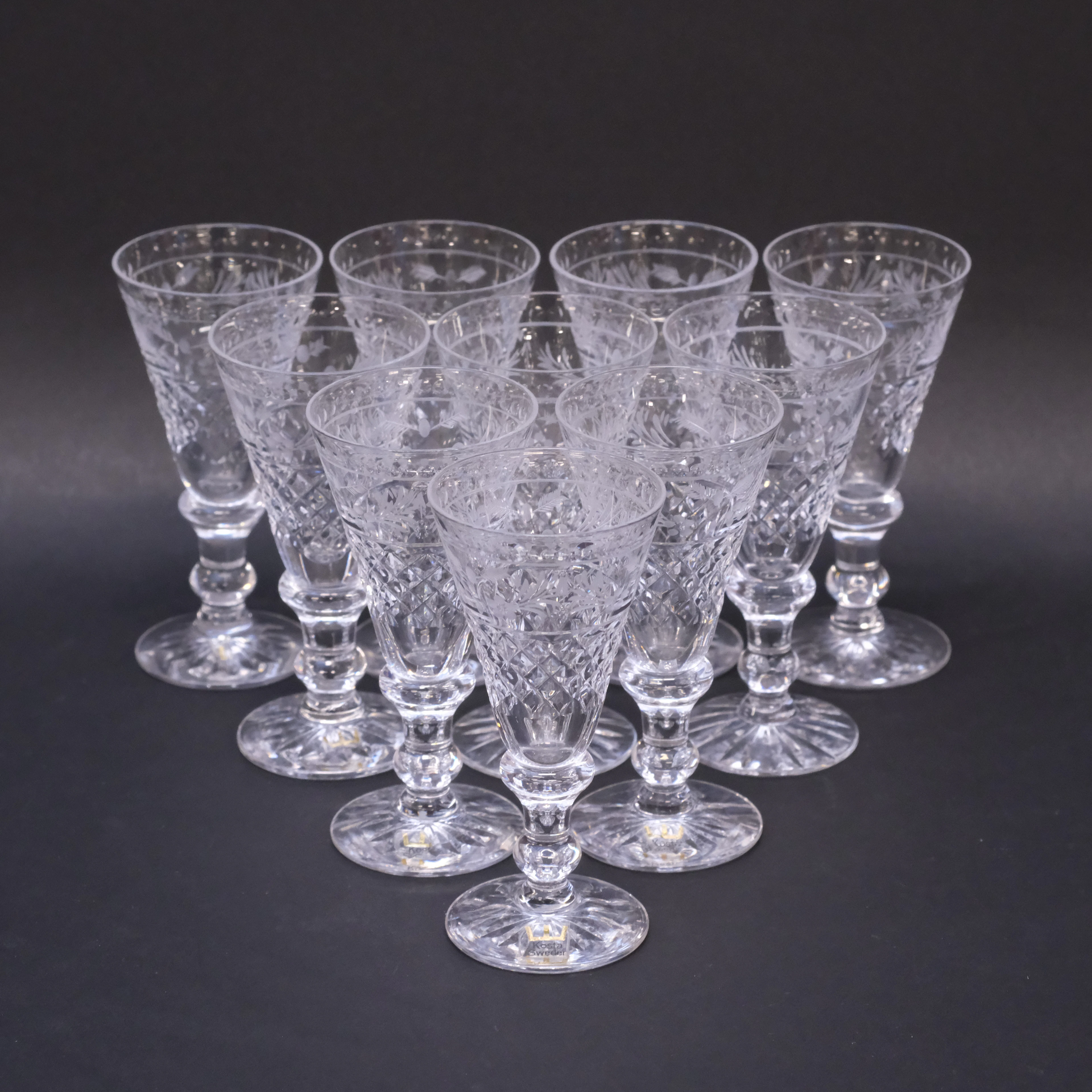 FRITZ KALLENBERG. SNAPSGLAS, "ELVIRA MADIGAN", KOSTA, 10 DELAR.