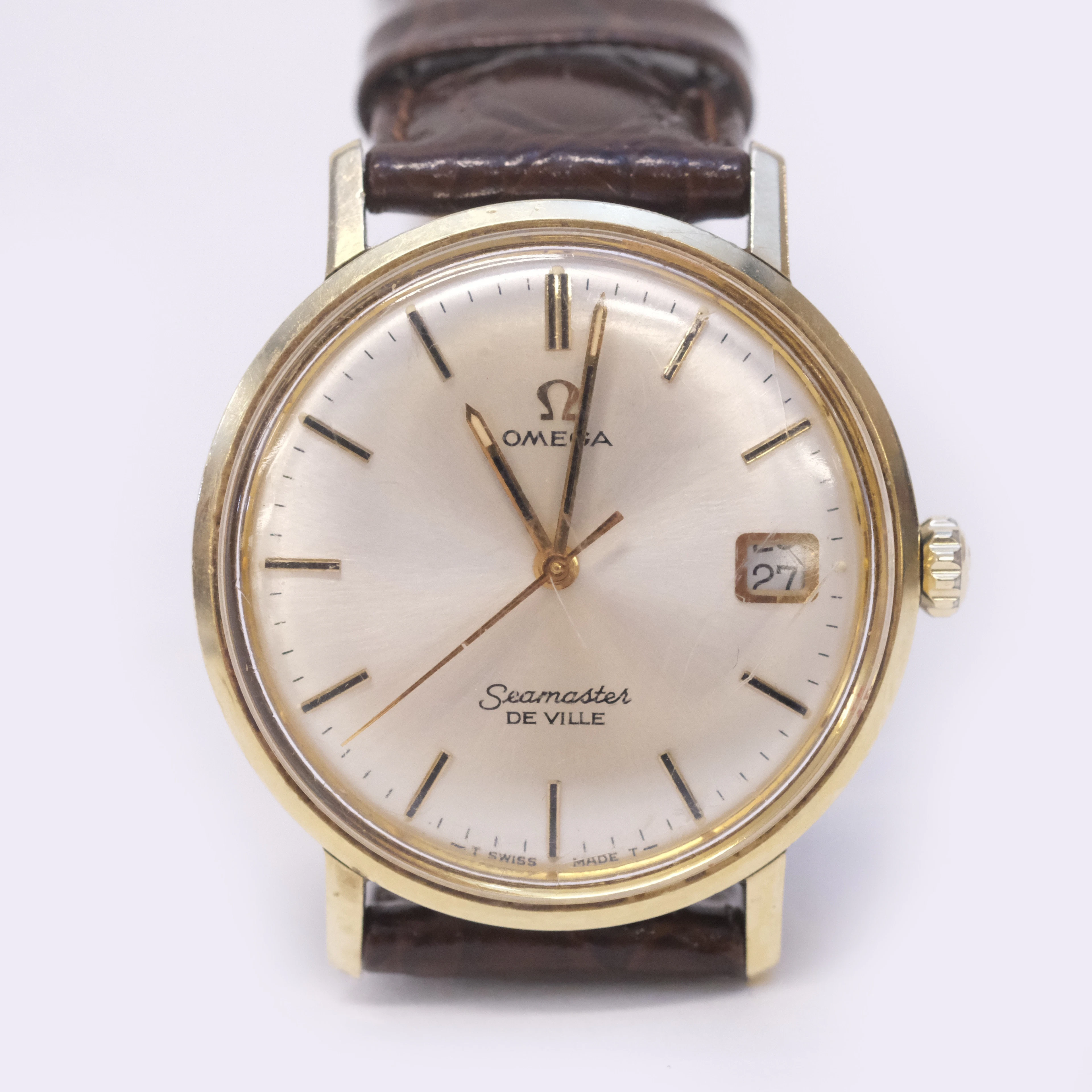 OMEGA, HERRARMBANDSUR, SEAMASTER DE VILLE, GULD PÅ STÅL, MANUELL.
