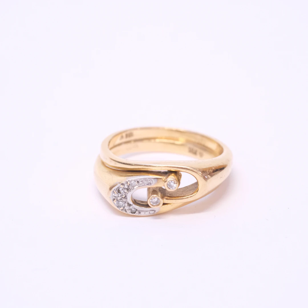 KOMBINATIONSRINGAR, 18K GULD MED DIAMANTER.