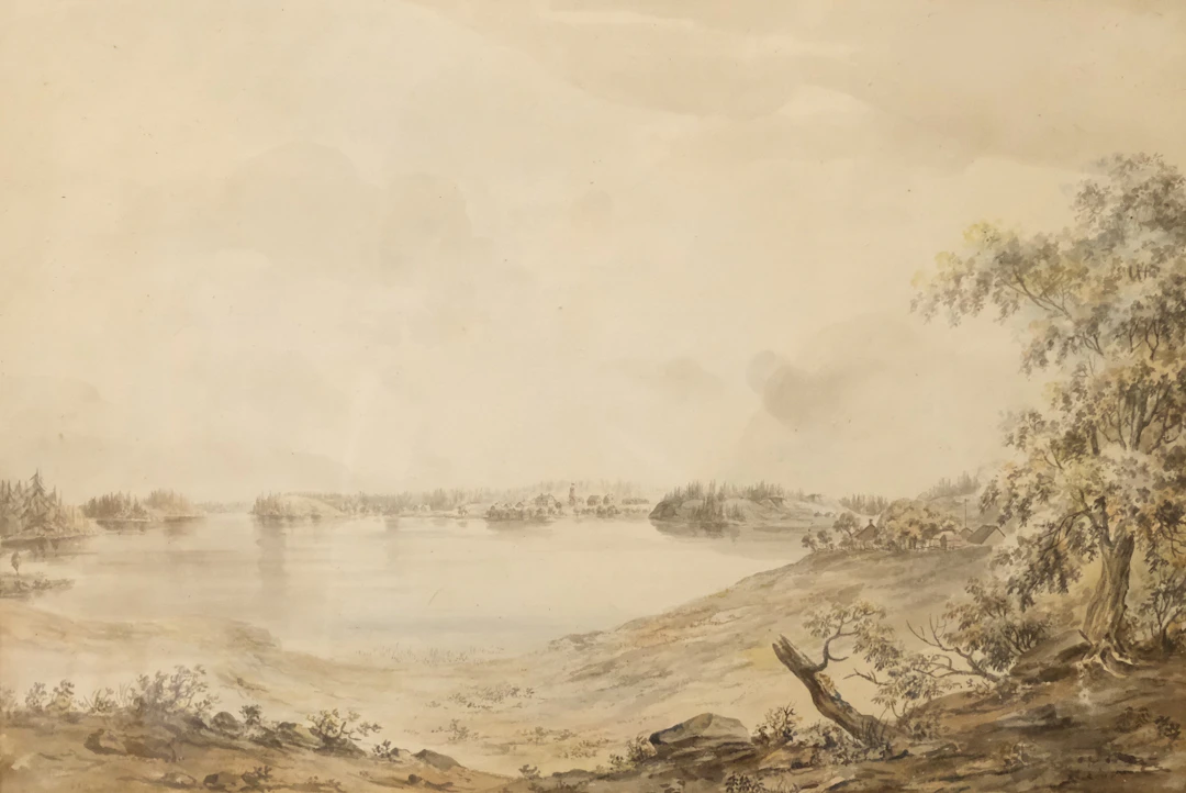 JONAS CARL LINNERHIELM. BRUKSSAMHÄLLE INVID SJÖ.