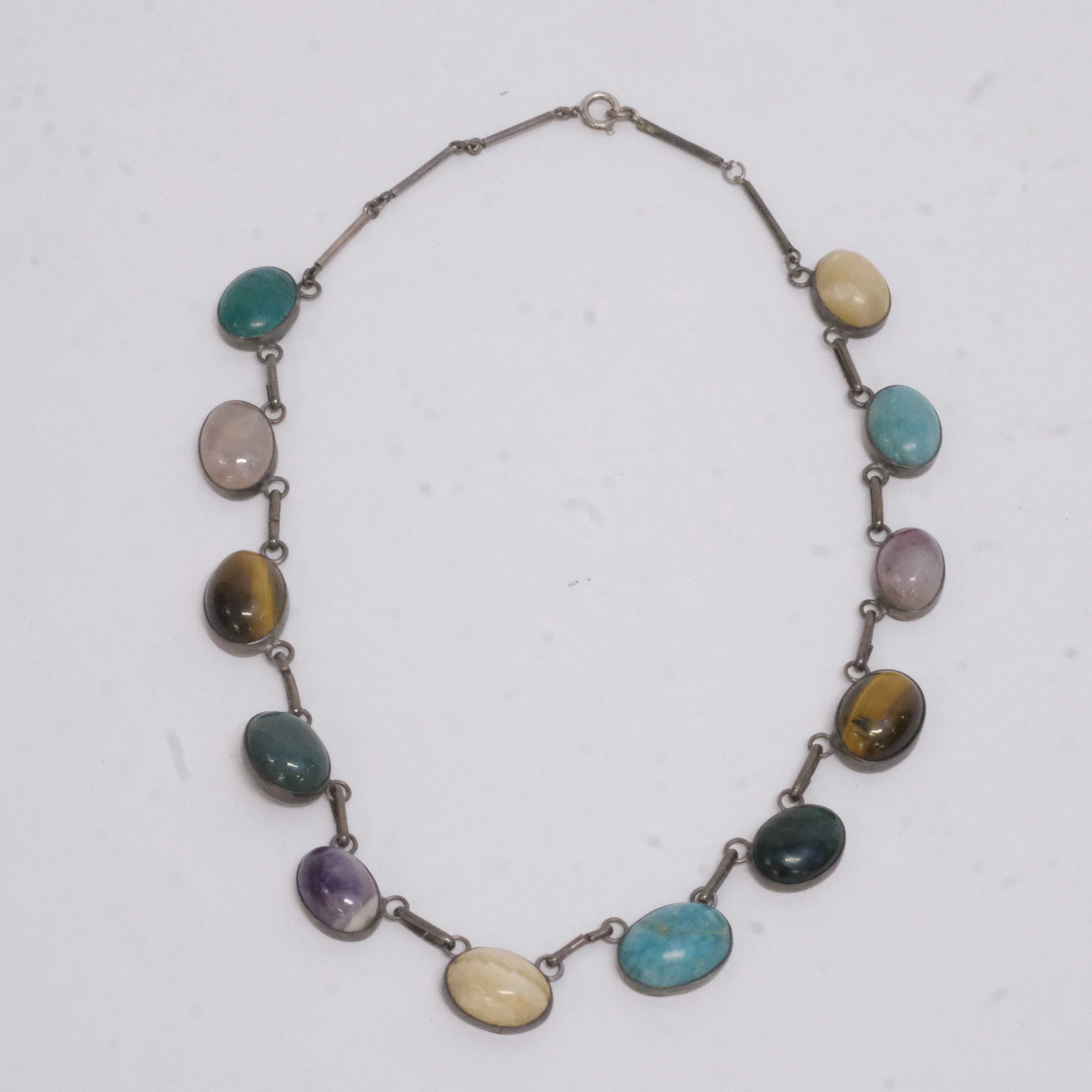 COLLIER MED KVARTSSTENAR, SILVER.
