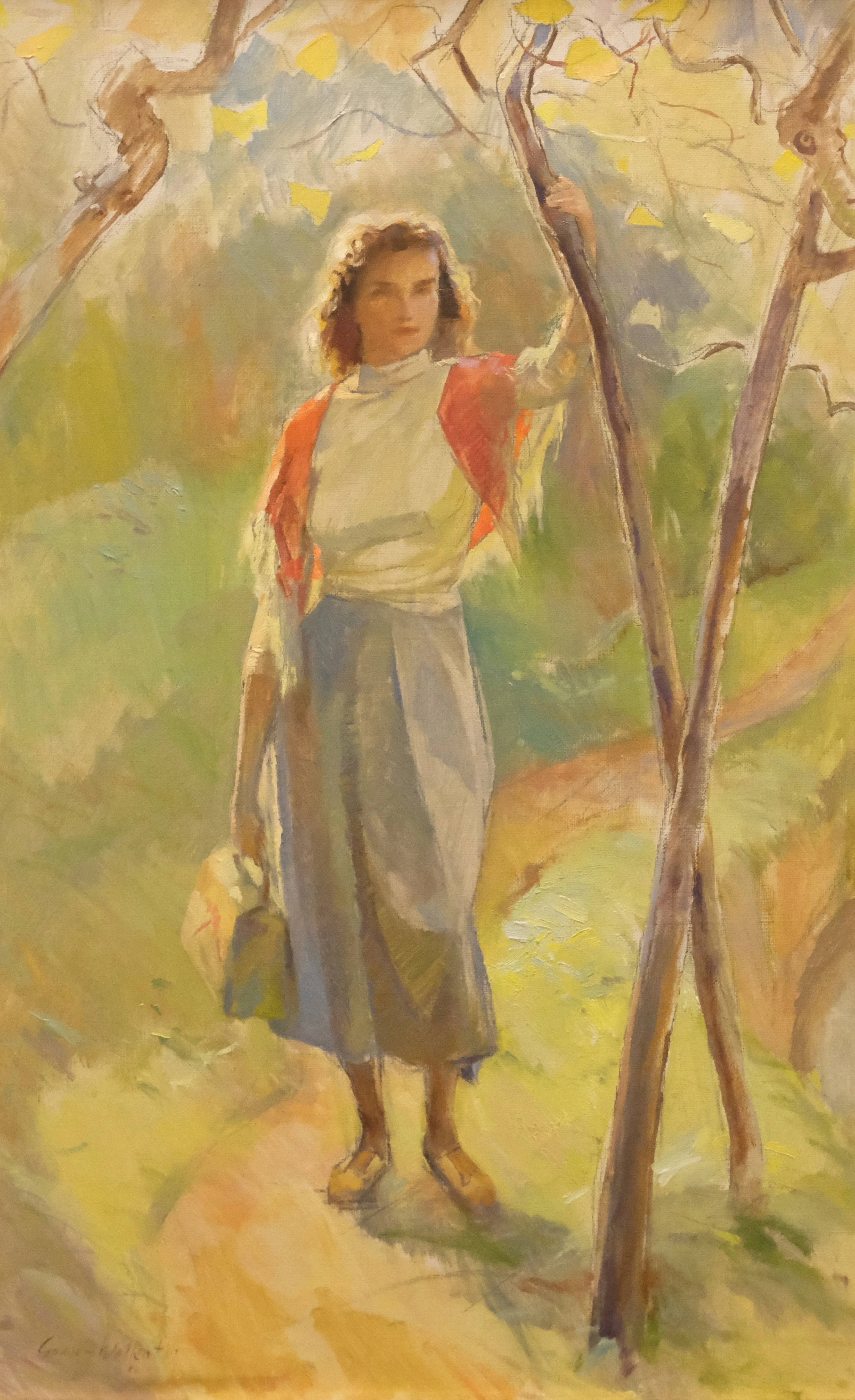 GUNNAR WALLENTIN. "FRÖKEN HERTZ", 1951, OLJA PÅ DUK.