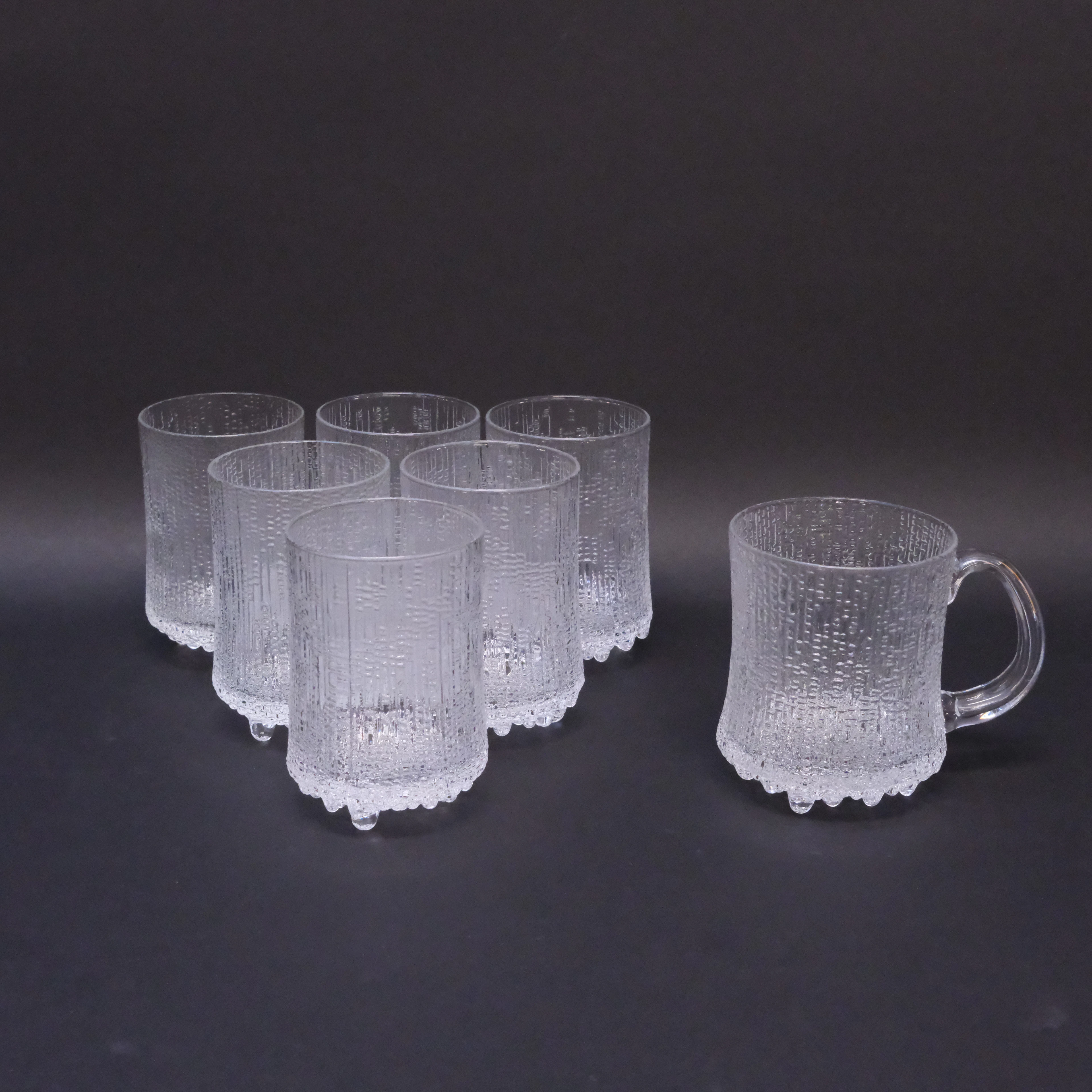 TAPIO WIRKKALA. IITTALA, SEX ÖLGLAS SAMT SEJDEL, "ULTIMA THULE".