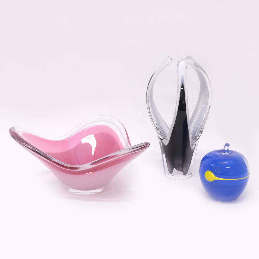 TRE DELAR GLAS, STRÖMBERGSHYTTAN & FLYGSFORS.