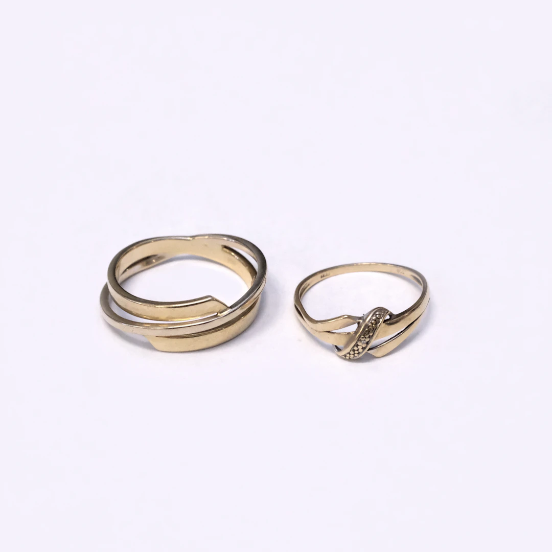RINGAR, TVÅ STYCKEN, 18K GULD.