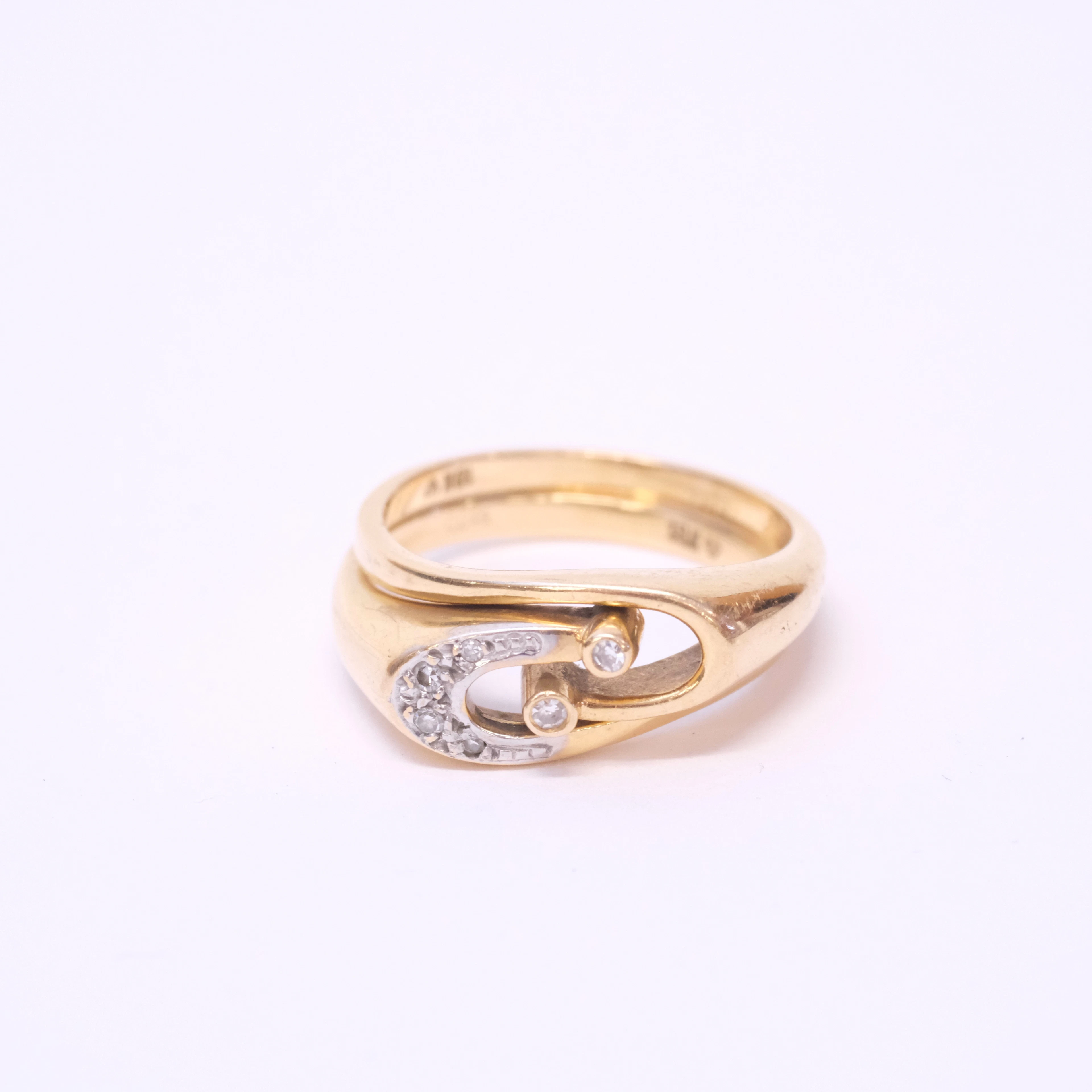 KOMBINATIONSRINGAR, 18K GULD MED DIAMANTER.