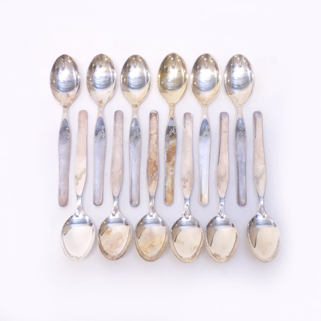 KAFFESKEDAR, SILVER, 12 STYCKEN, FINLAND.