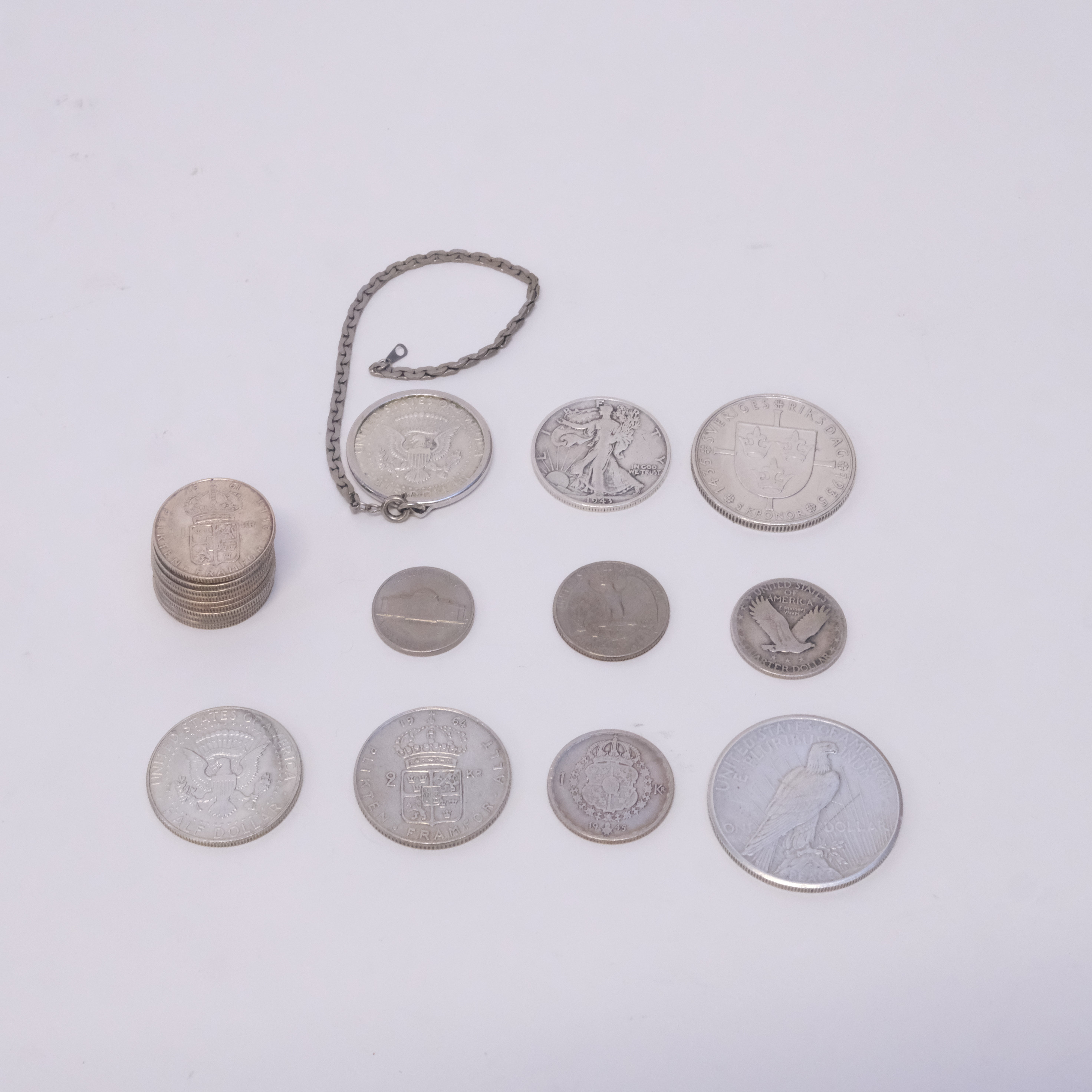 SAMLING SILVERMYNT, SVERIGE OCH USA.