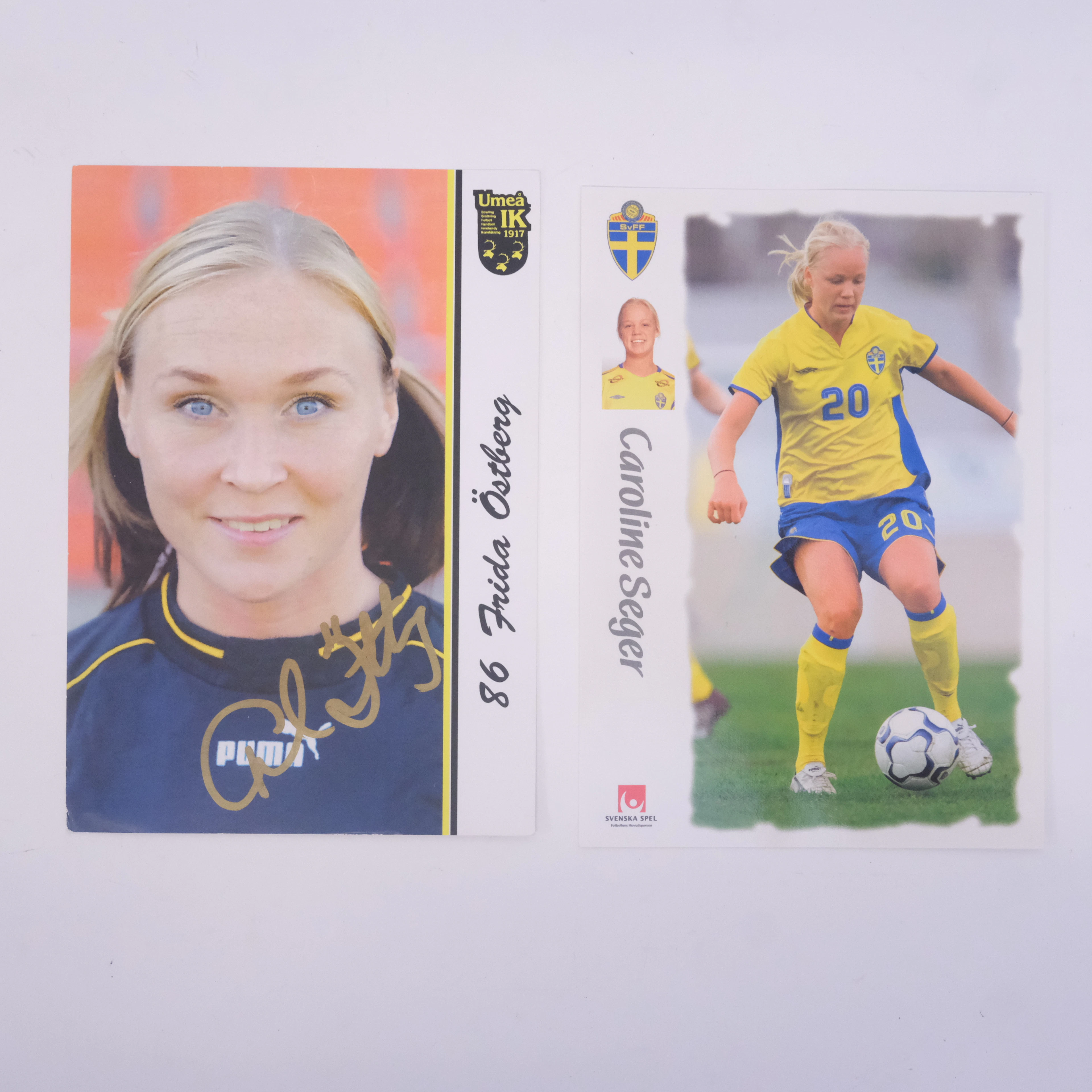 SAMLING AUTOGRAFER, FOTBOLL, DAMER.
