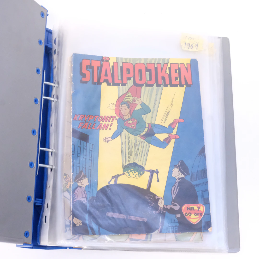 SERIETIDNINGAR, STÅLMANNEN OCH STÅLPOJKEN, 1957-1960, 9 DELAR.