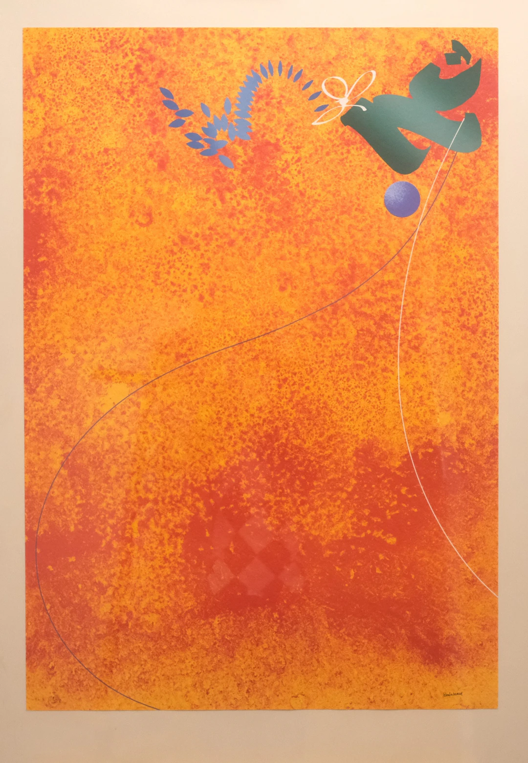 CARL FREDRIK REUTERSWÄRD. FÄRGLITOGRAFI, "KITES IN CALIFORNIA".