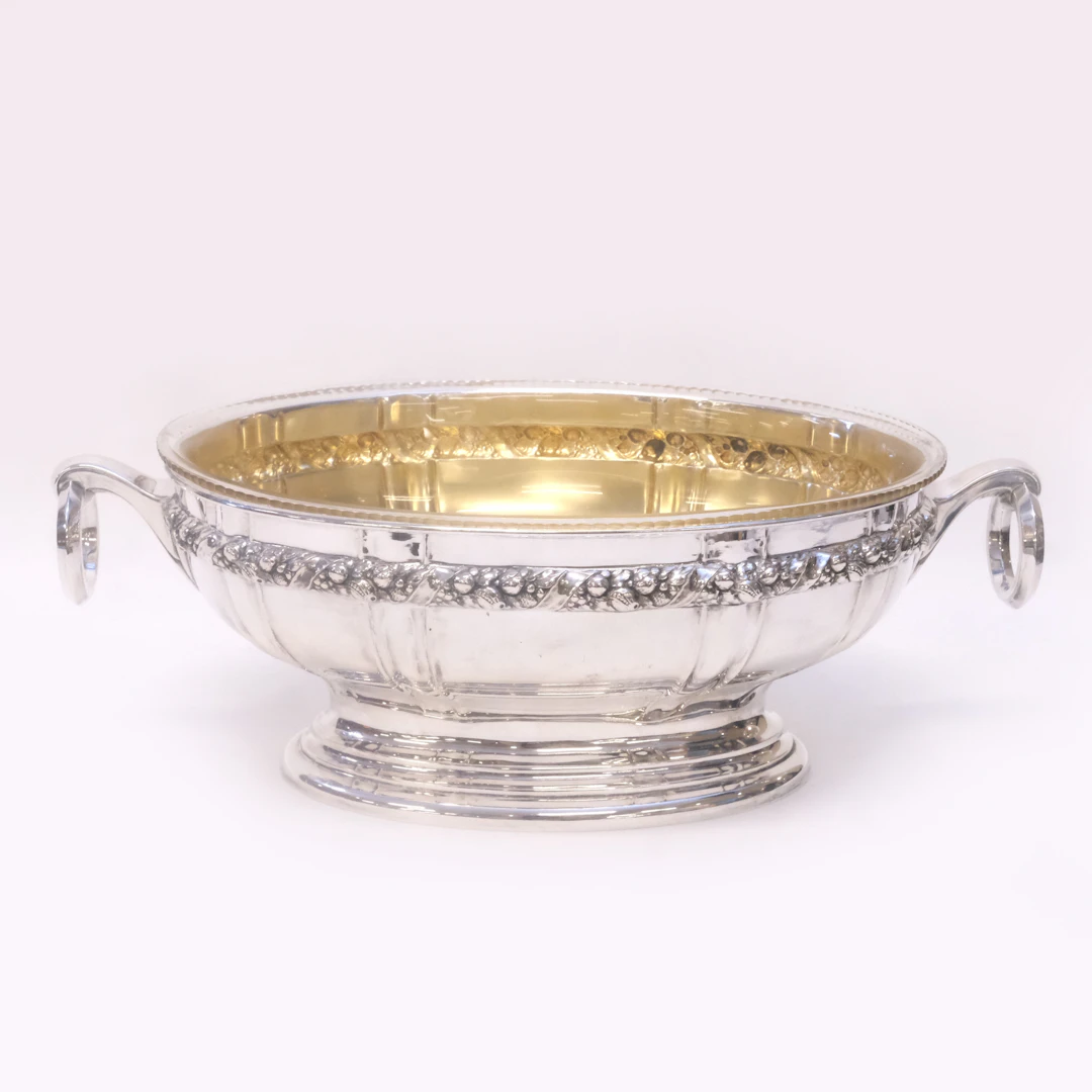 JARDINÄR, SILVER MED GLASINSATS, A. LUNDSTRÖM, LUND 1916.