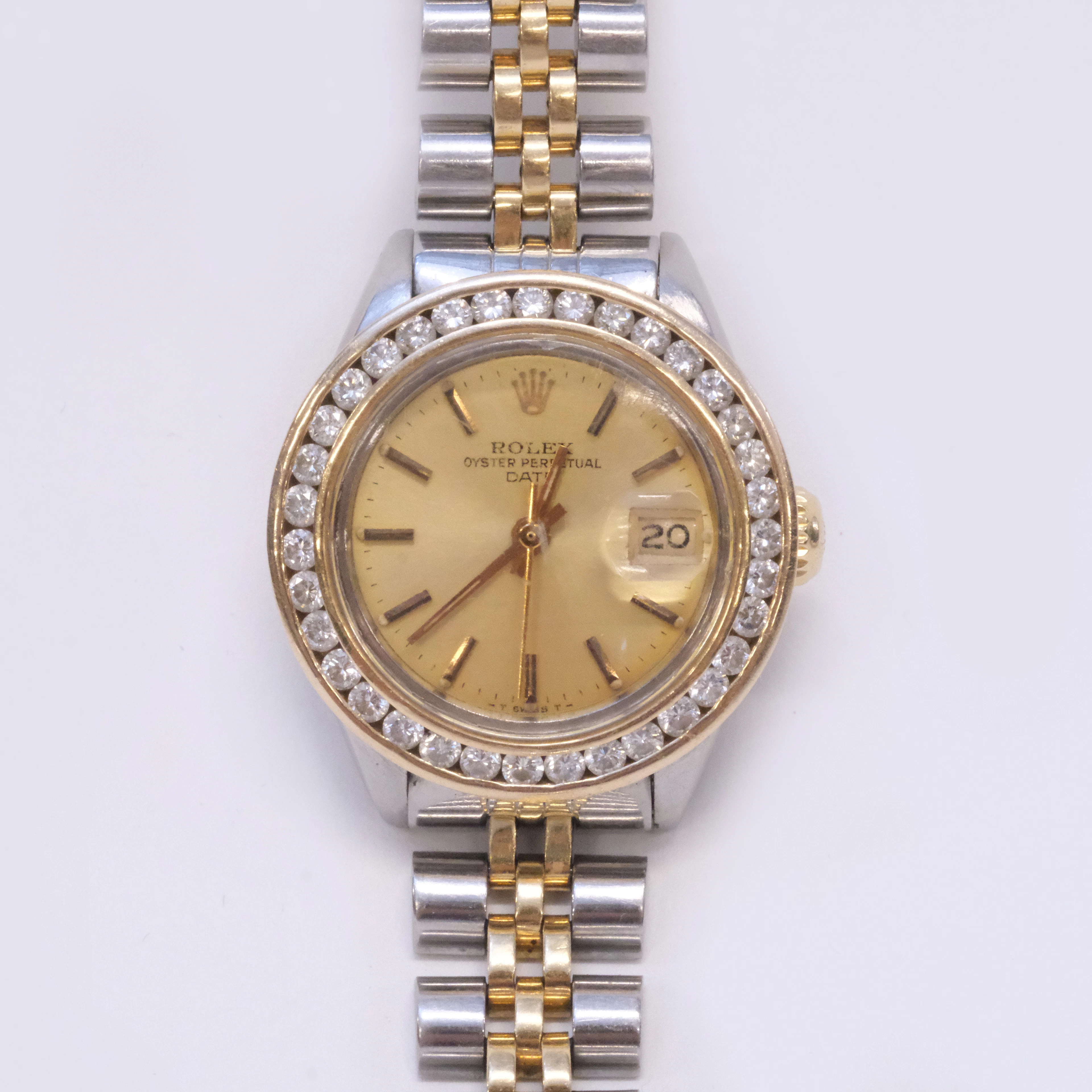 DAMARMBANDSUR, ROLEX, OYSTER PERPETUAL, DATE.