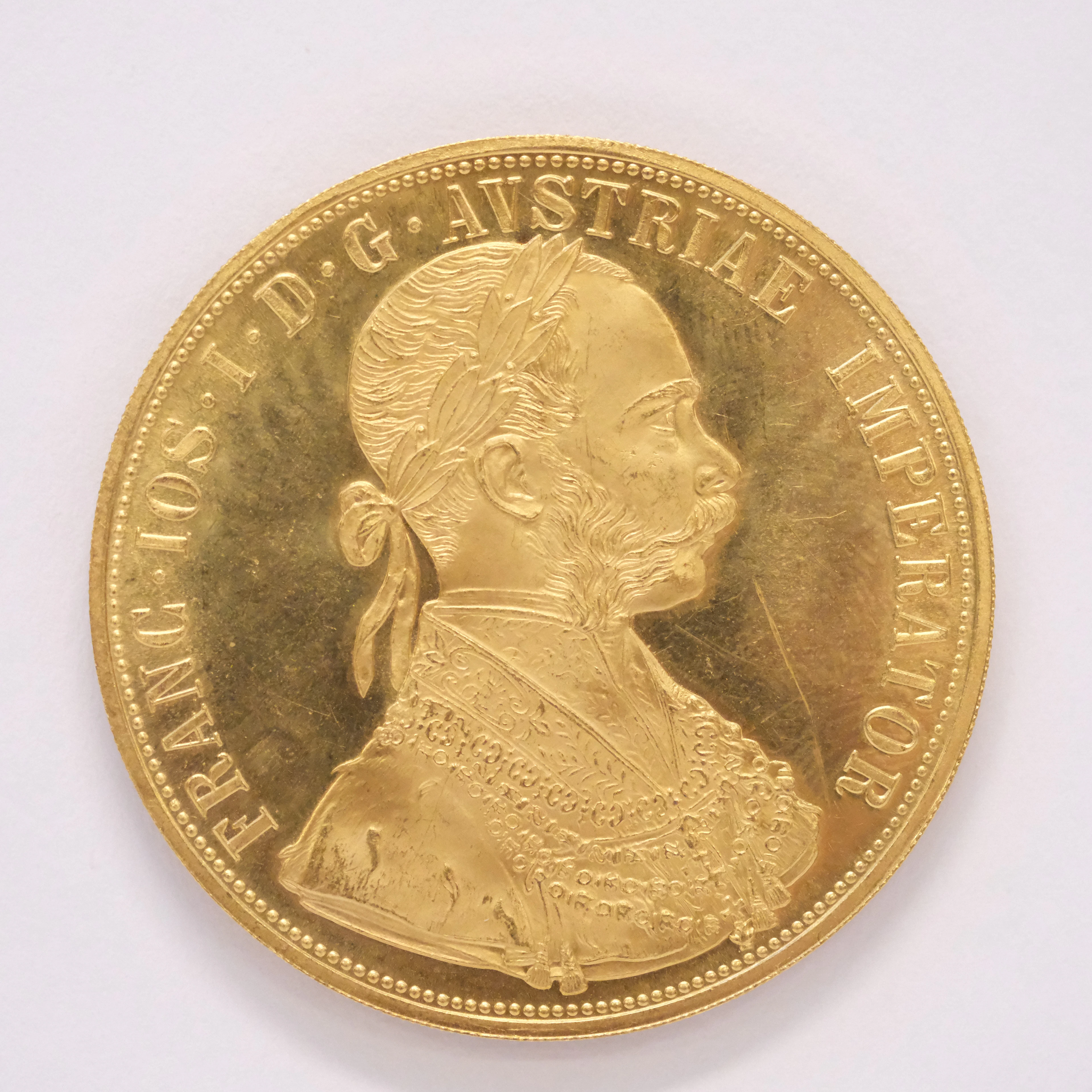 GULDMYNT, 4 DUKAT, ÖSTERRIKE-UNGERN, 23K GULD, SENARE UTGÅVA.