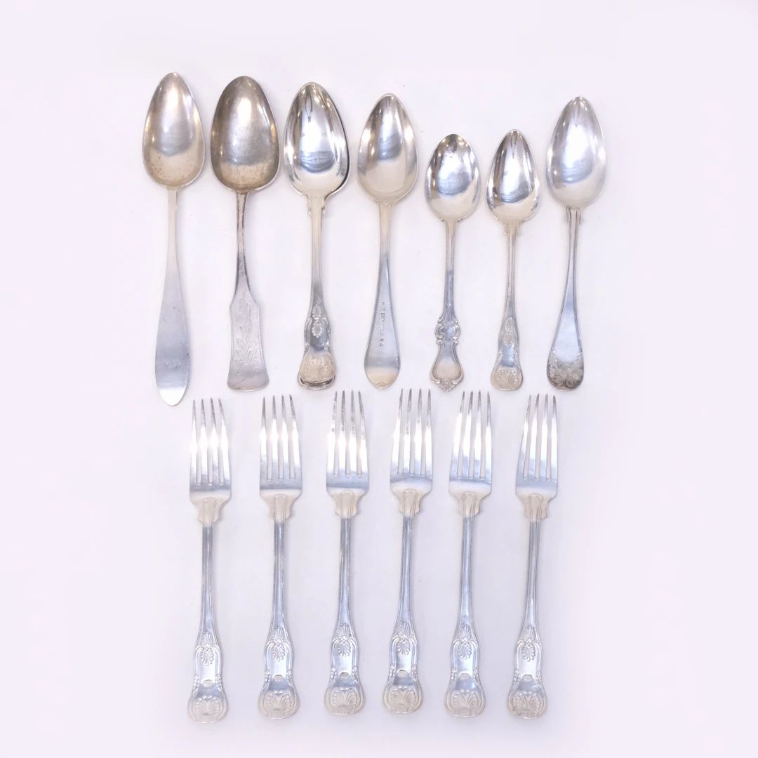 PARTI BESTICK, SILVER, 1800-TAL.