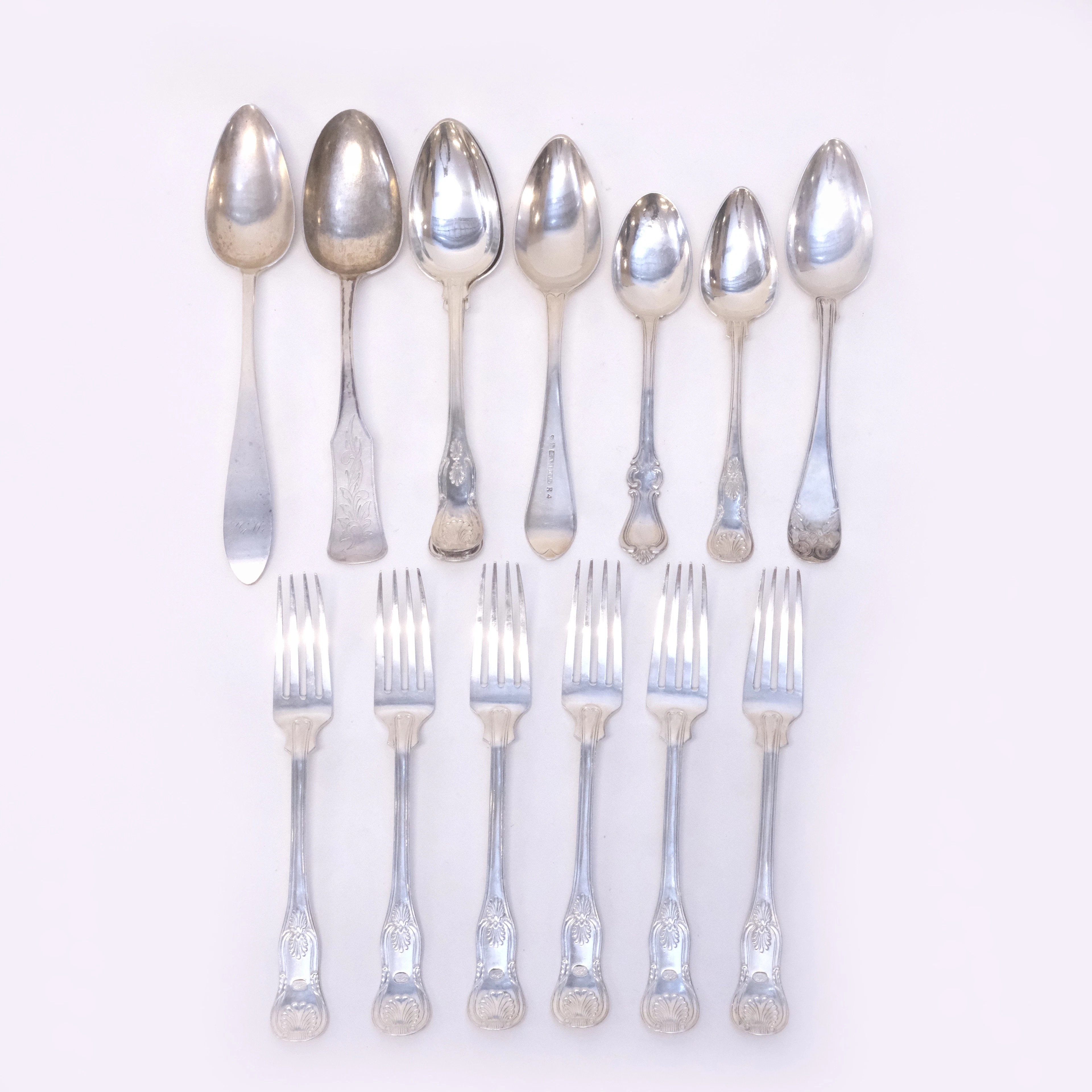 PARTI BESTICK, SILVER, 1800-TAL.