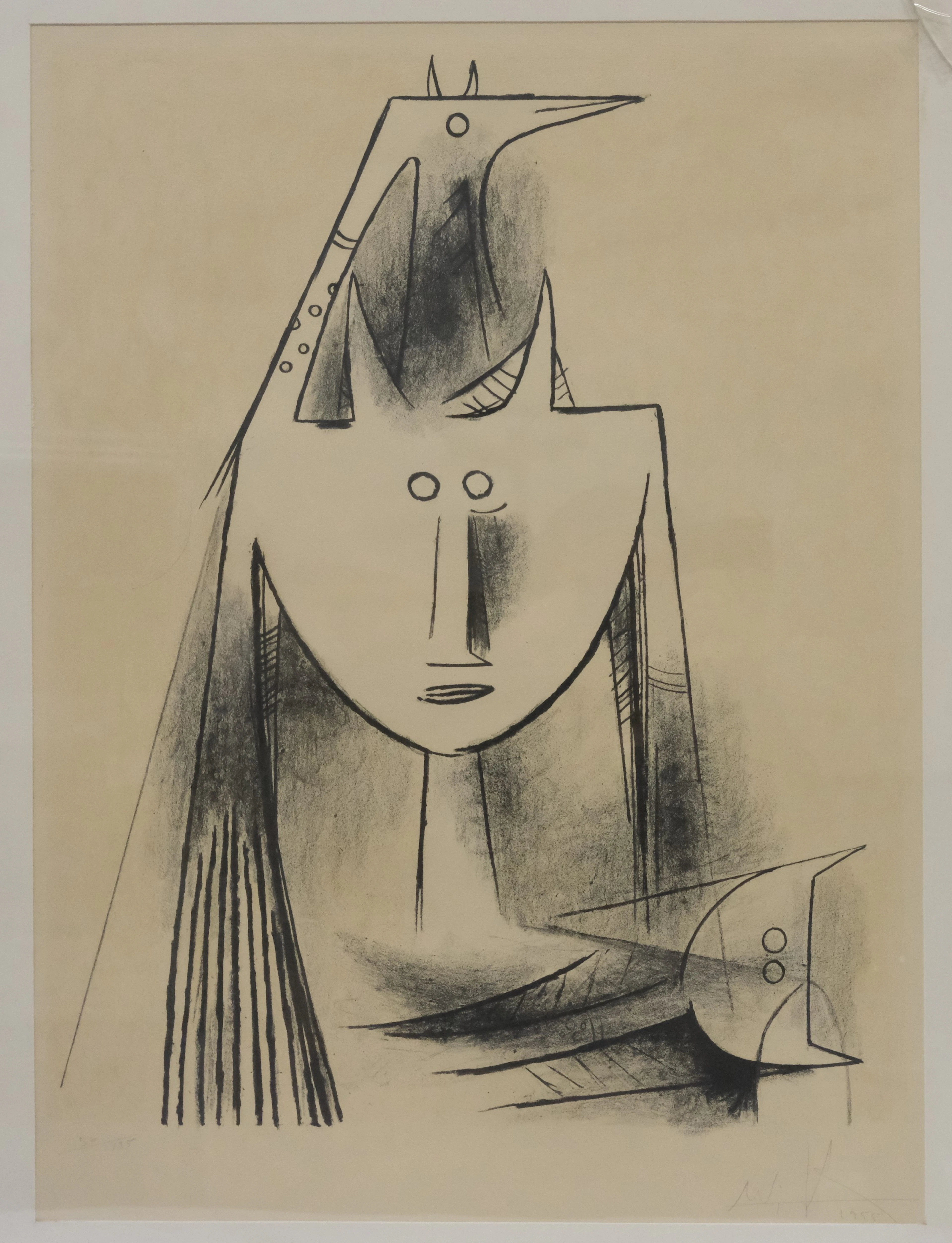WIFREDO LAM. LITOGRAFI, FIGURKOMPOSITION.