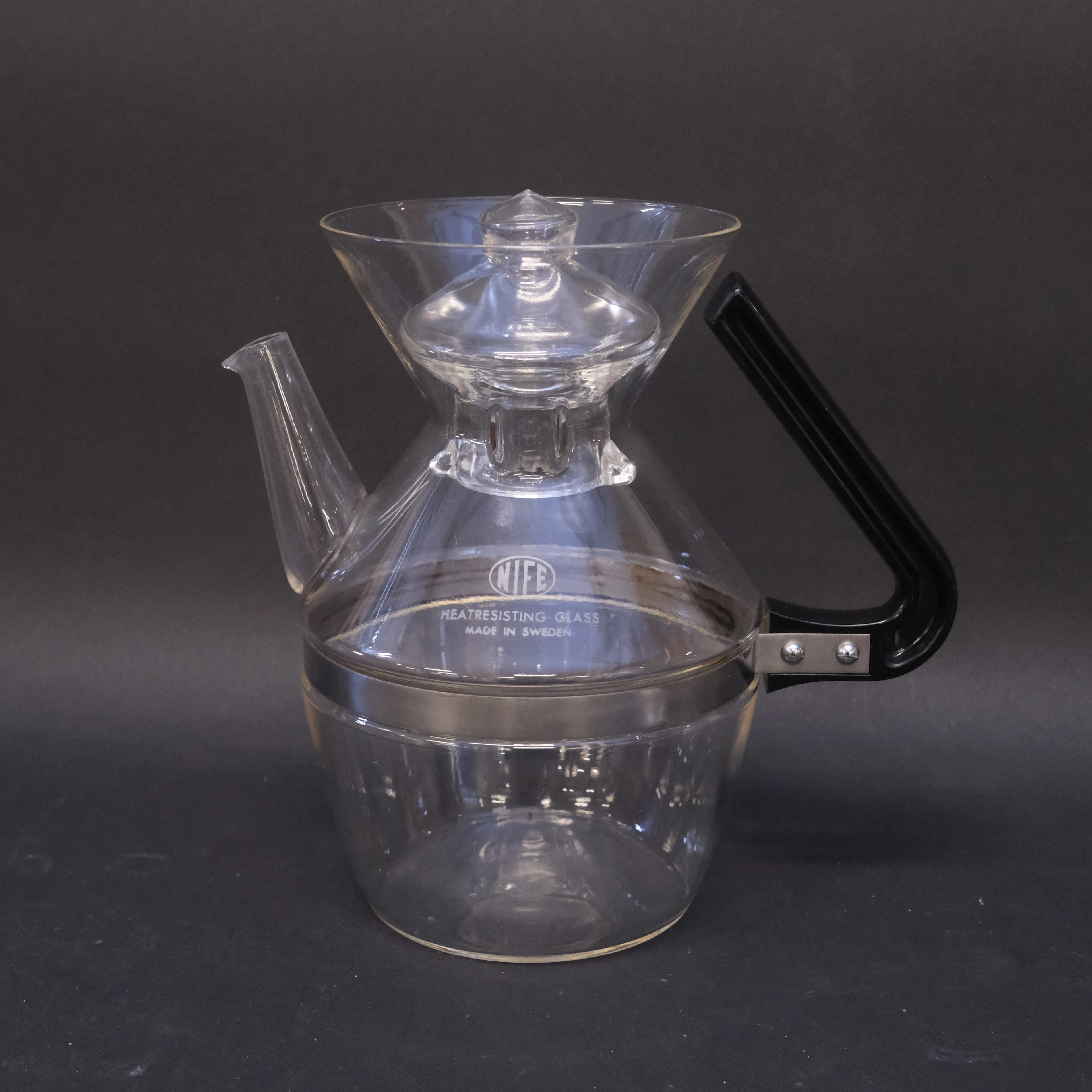 KAFFEKANNA, GLAS, "FILTRA", NIFE, 1960-TAL.