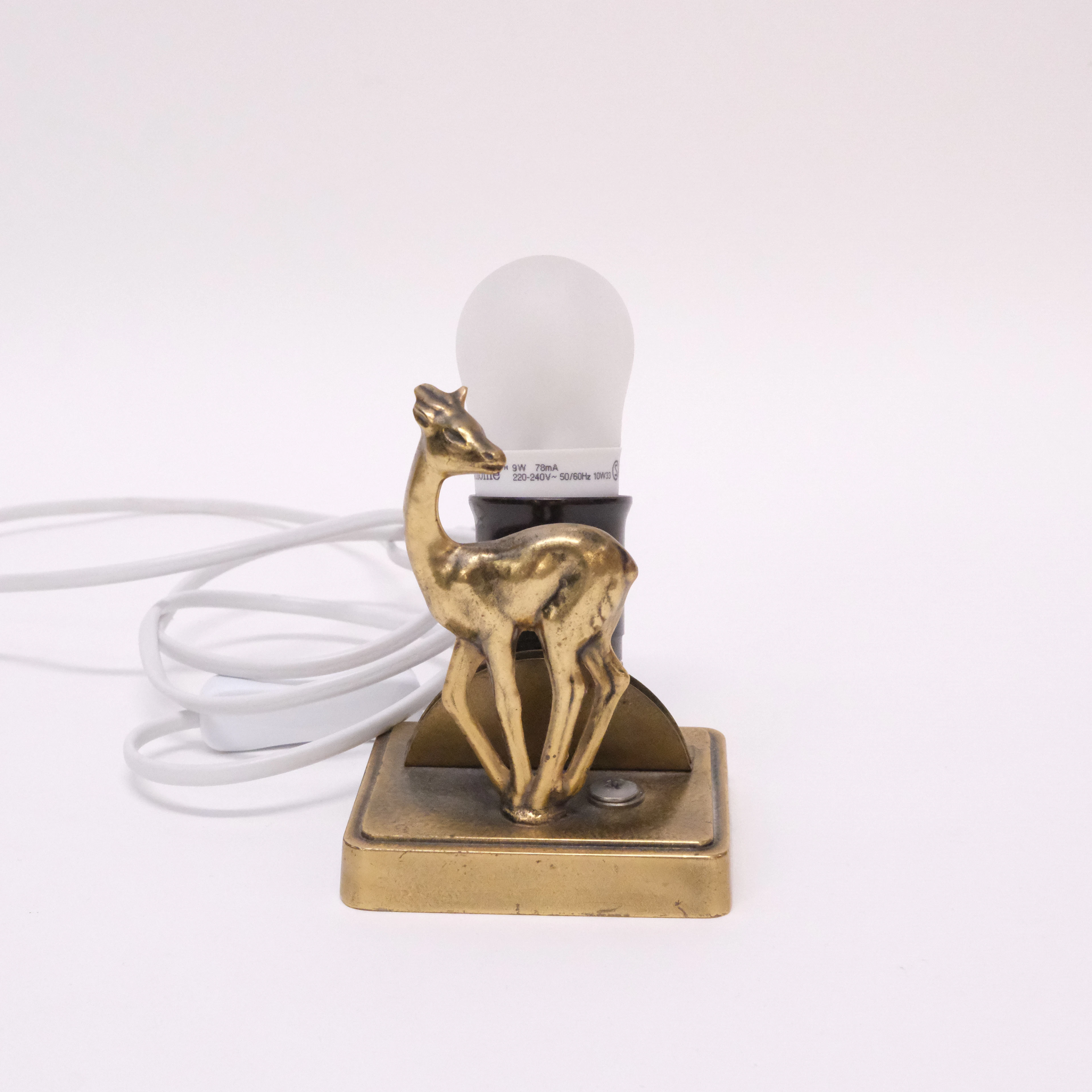 BORDSLAMPA, ART DECO, MÄSSING.