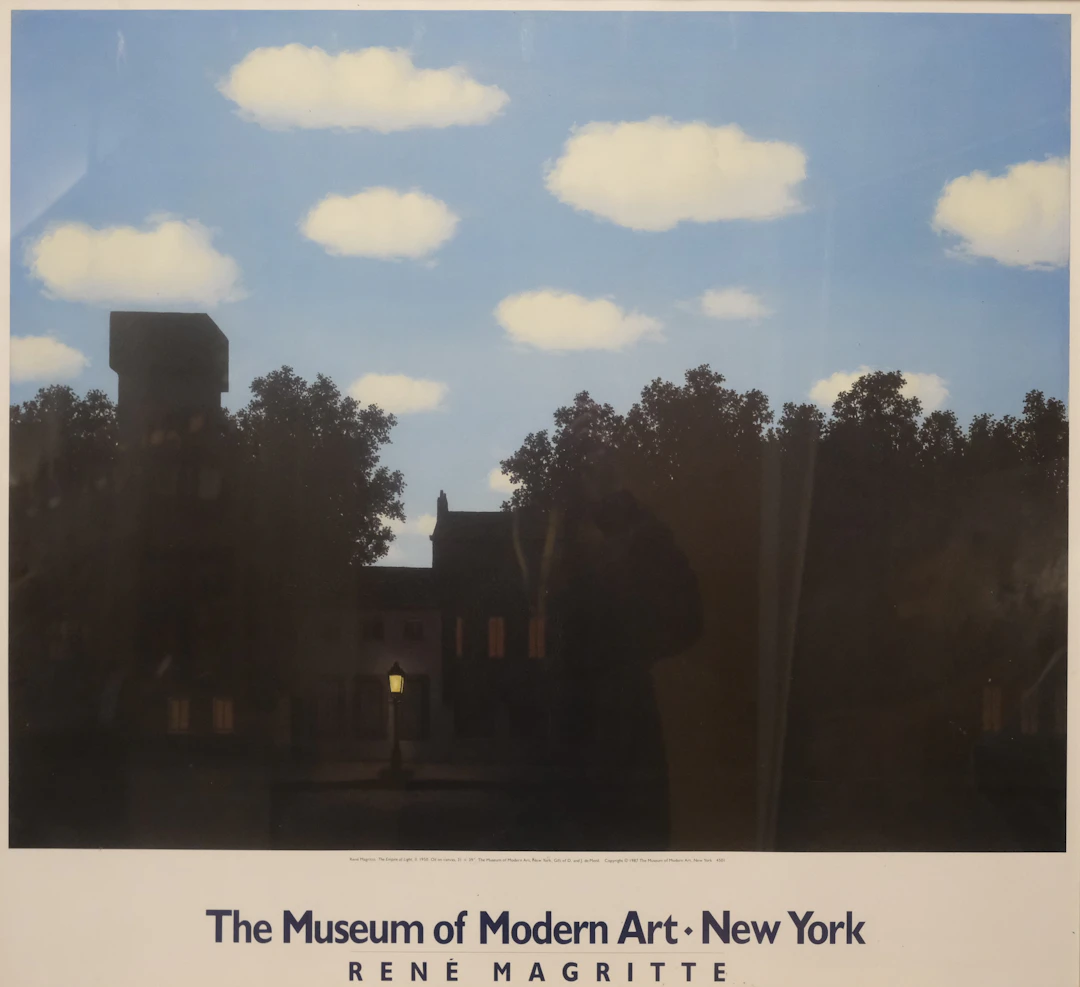 UTSTÄLLNINGS- OCH MUSEUMAFFISCH, RENÉ MAGRITTE " THE EMOIRE OF LIGHT ".
