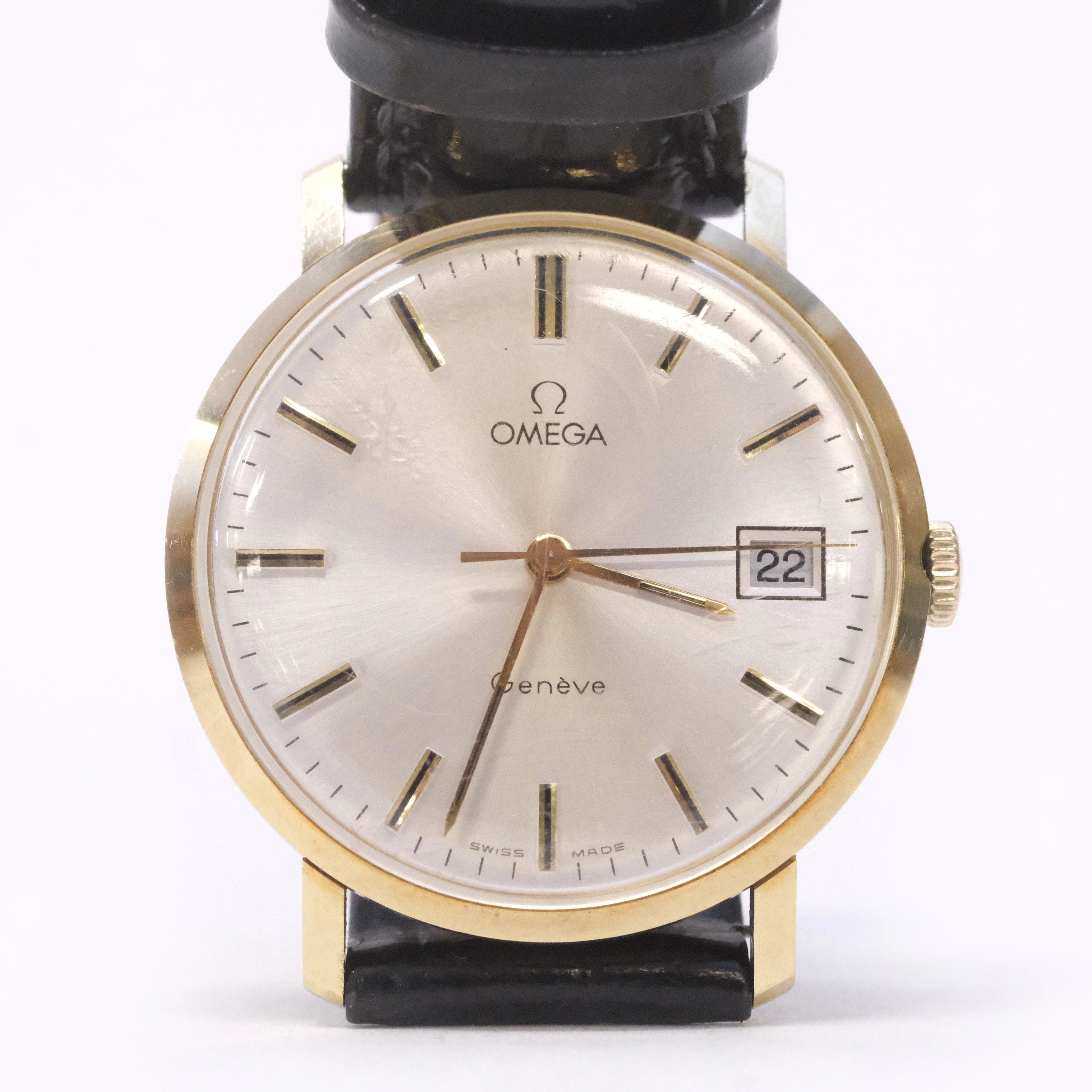 OMEGA. ARMBANDSUR. GENÉVE. 14K GULD. ÅR 1972.