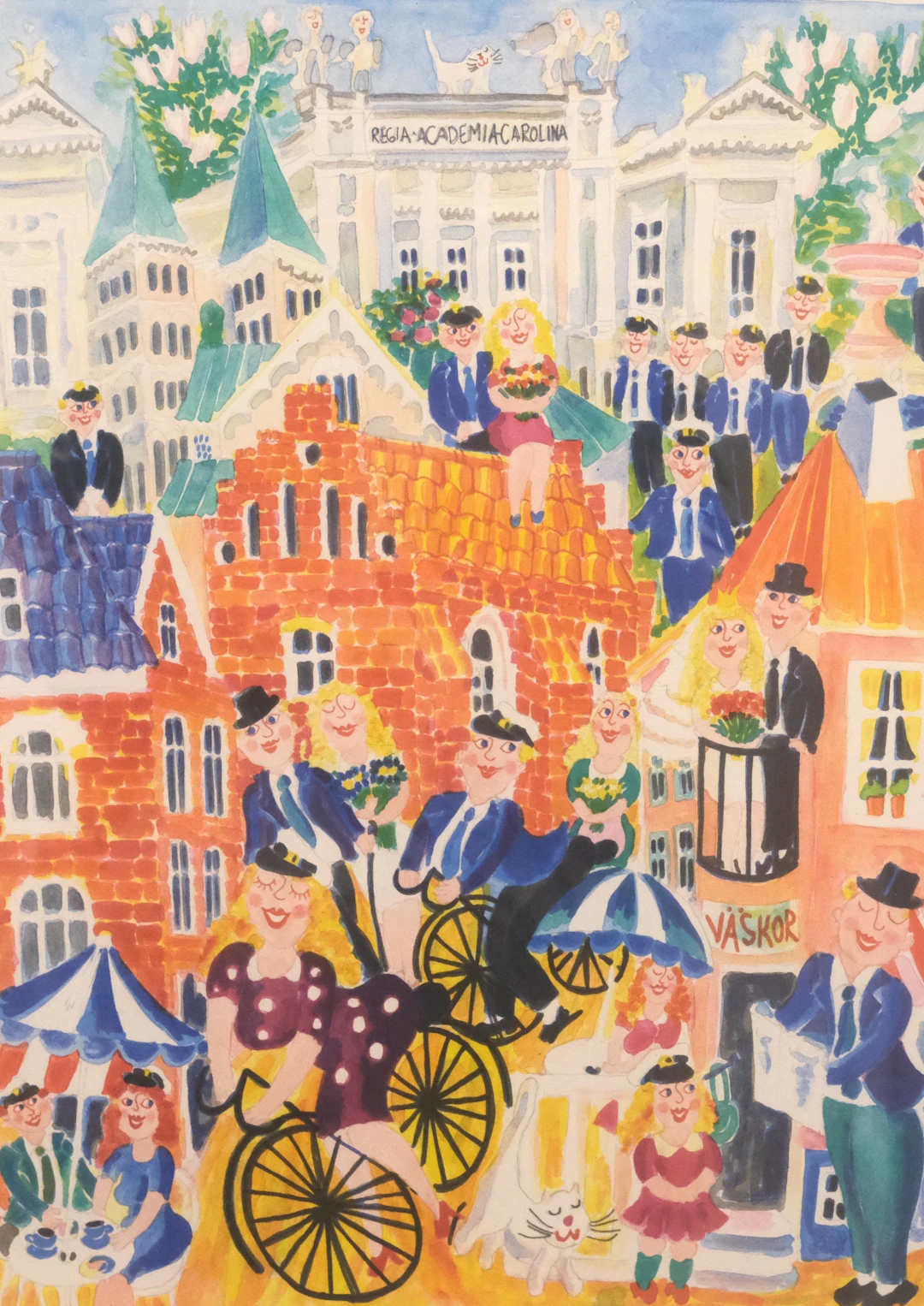 GUNILLA MANN. FÄRGLITOGRAFI, "LUNDAGÅRD".