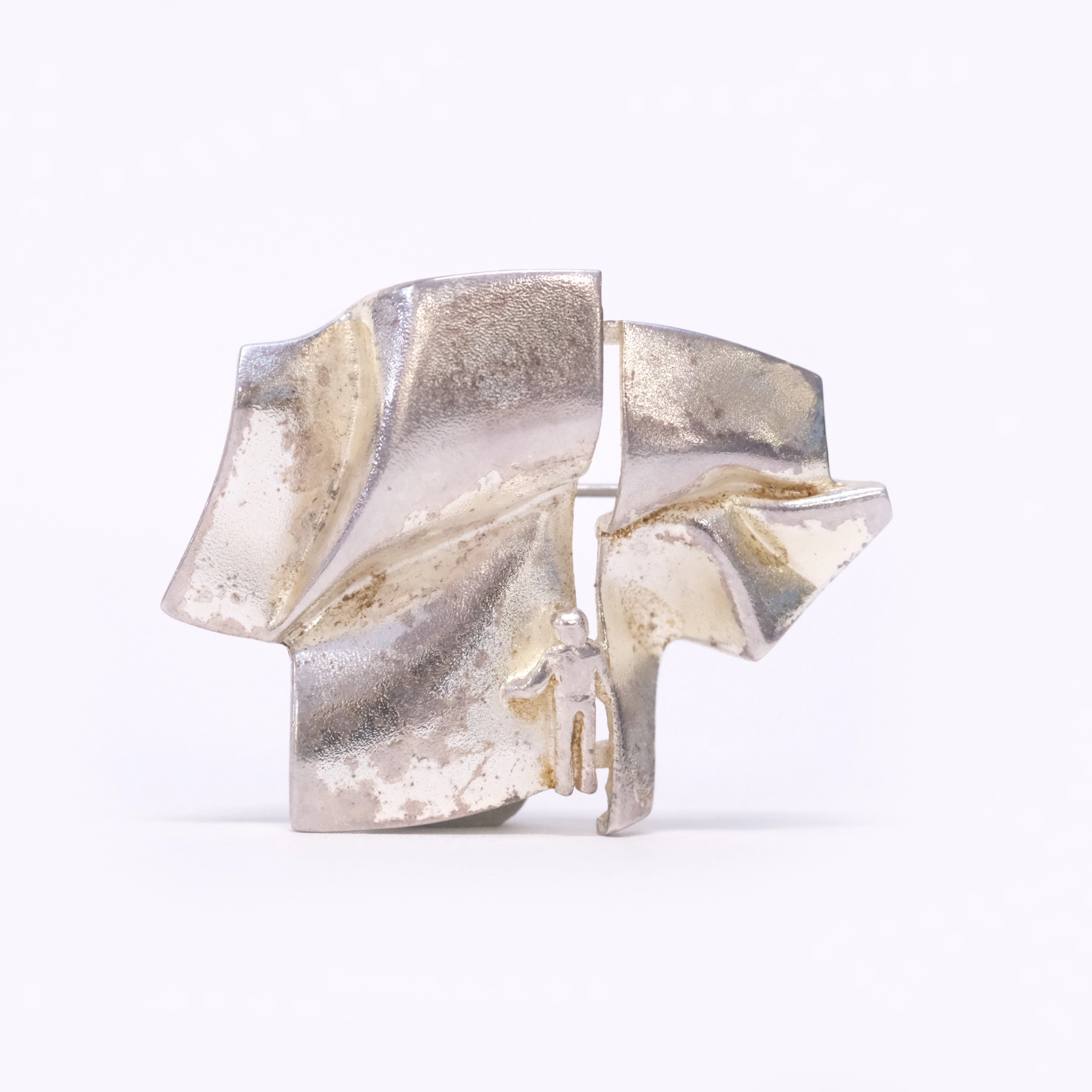 BJÖRN WECKSTRÖM. BROSCH, "STRANGE ON LO", LAPPONIA, SILVER, FINLAND 1989.