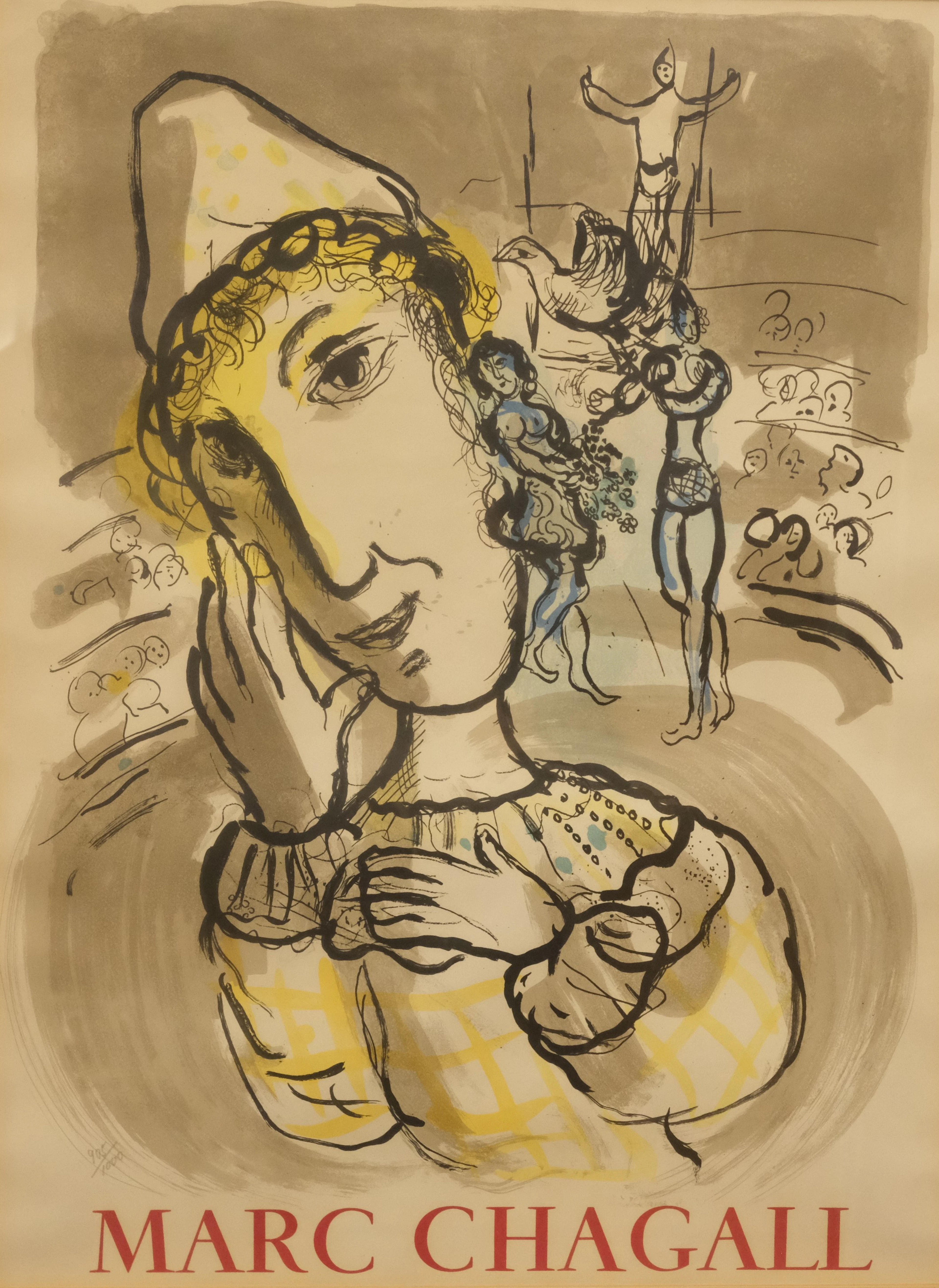 MARC CHAGALL. "LE CIRQUE AU CLOWN JAUNE", AFFISCH.