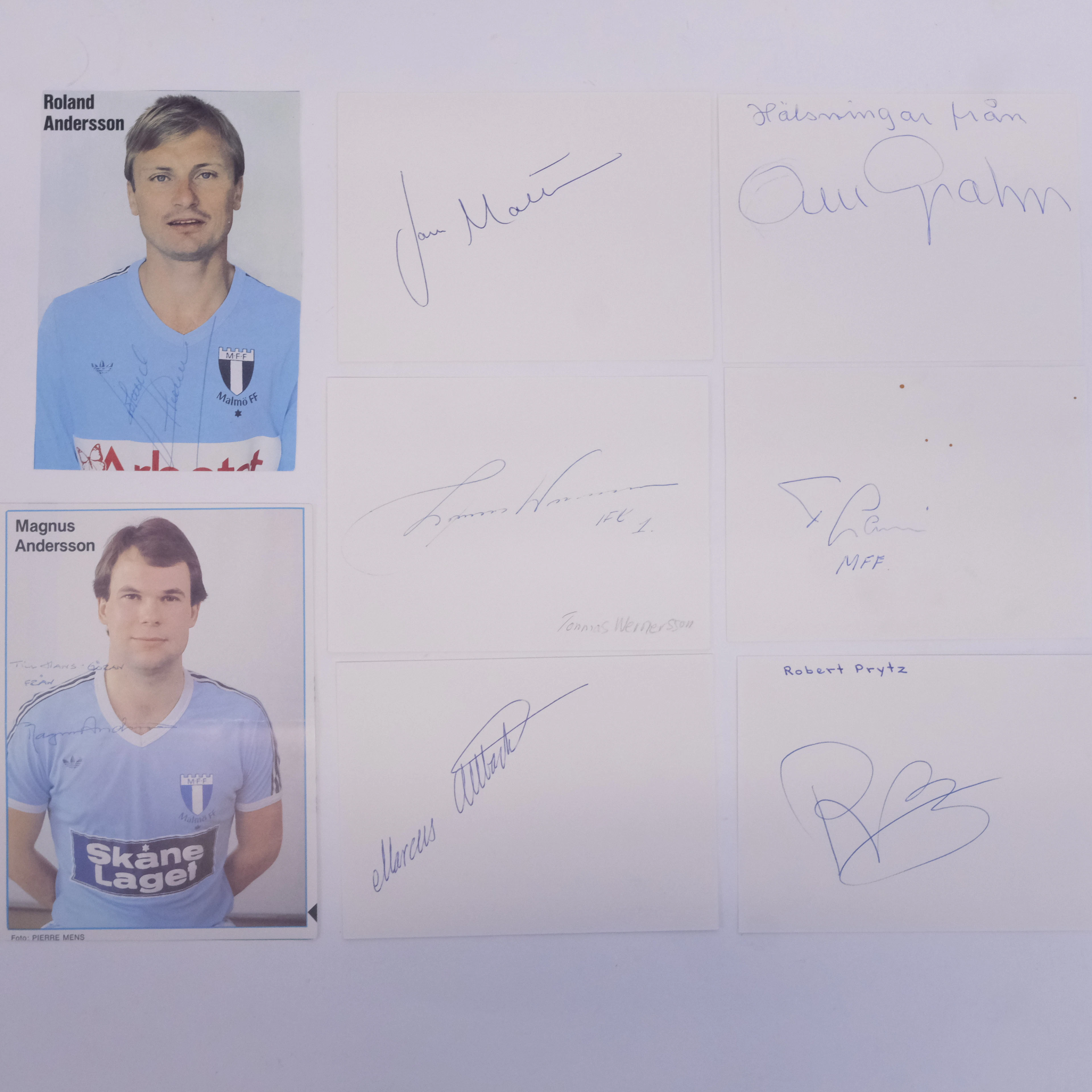 STOR SAMLING AUTOGRAFER, FOTBOLL, HERRAR.