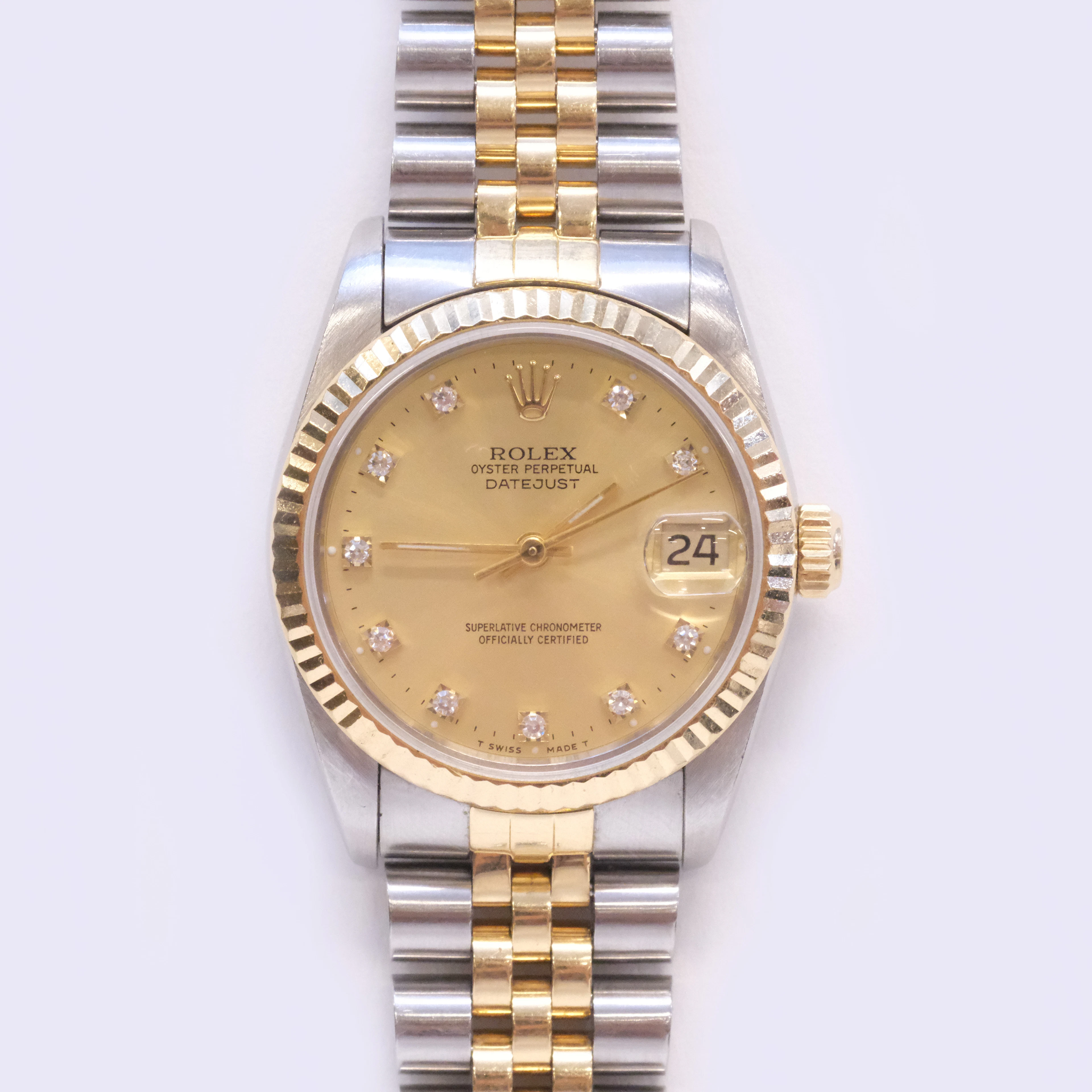 DAMARMBANDSUR, ROLEX, OYSTER PERPETUAL DATEJUST.
