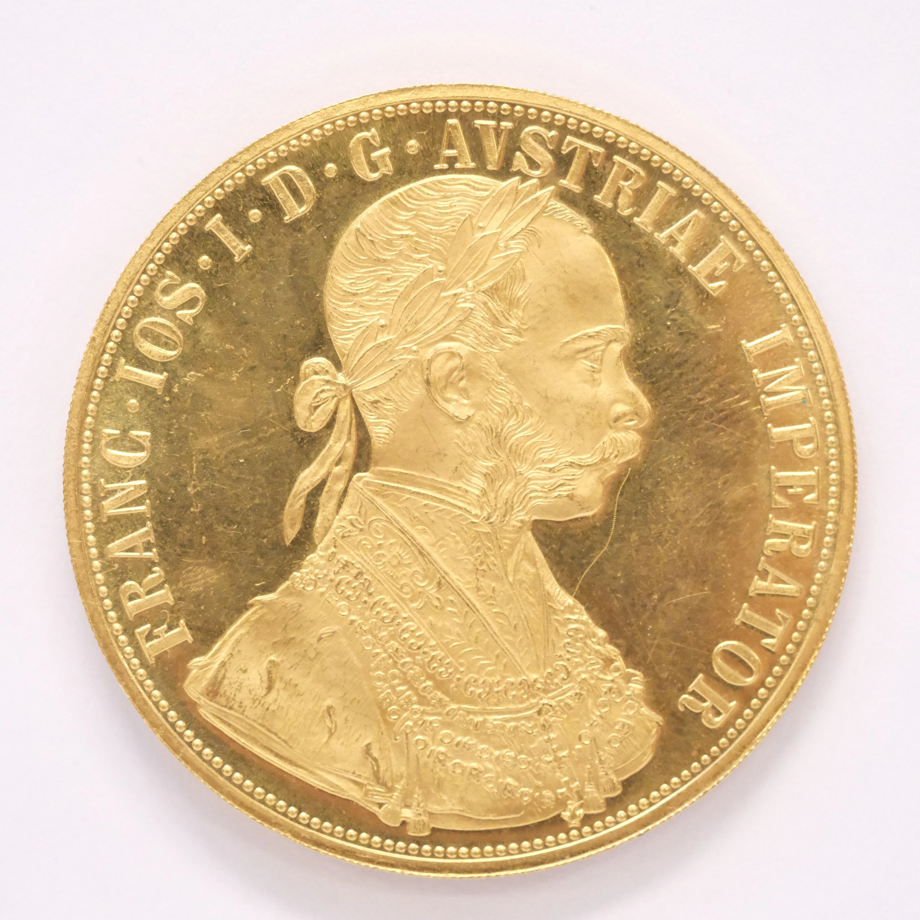 GULDMYNT, 4 DUKAT, ÖSTERRIKE-UNGERN, 23K GULD, SENARE UTGÅVA.