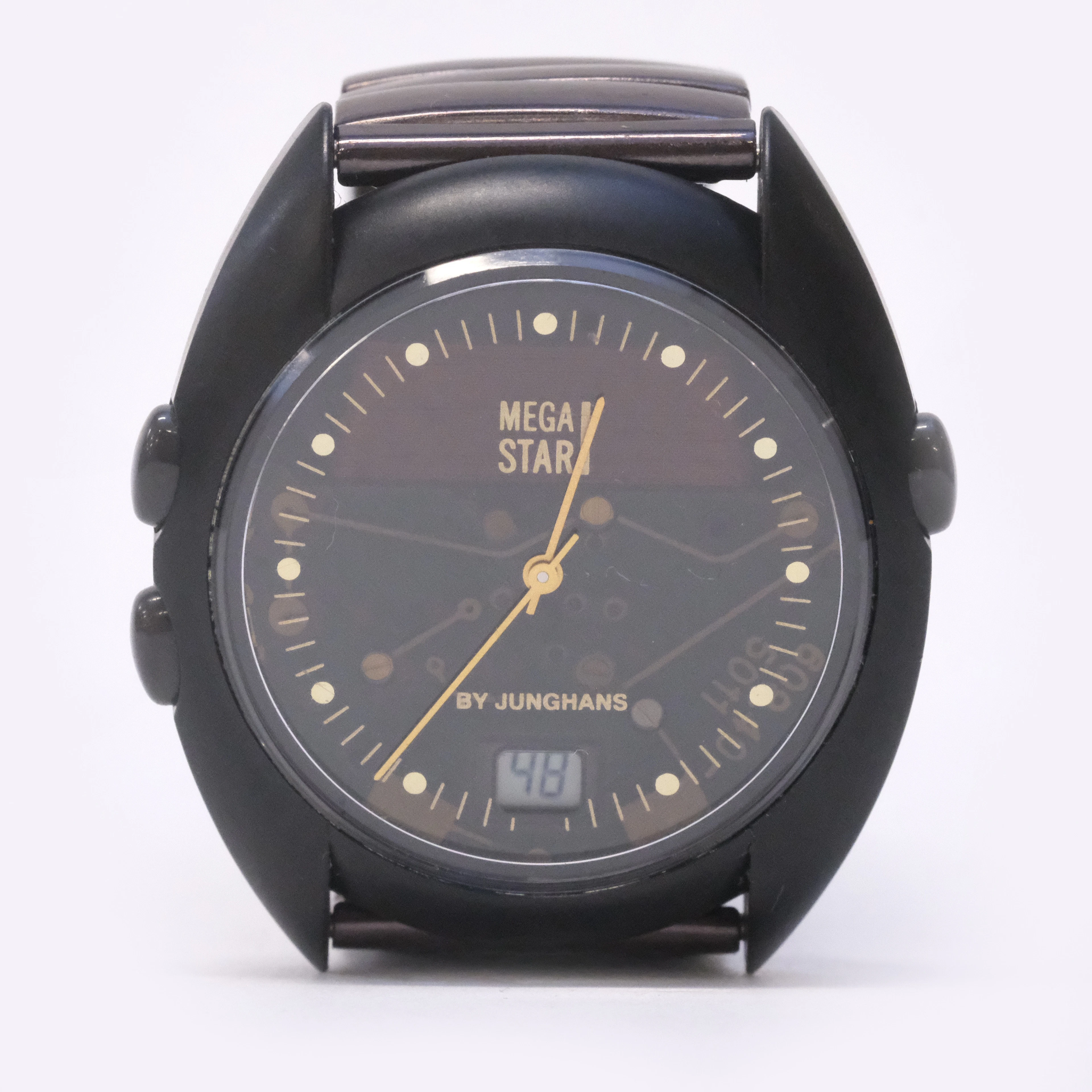 JUNGHANS. RADIOSTYRD ARMBANDSUR, "MEGA STAR". QUARTZ. 1990-TAL.