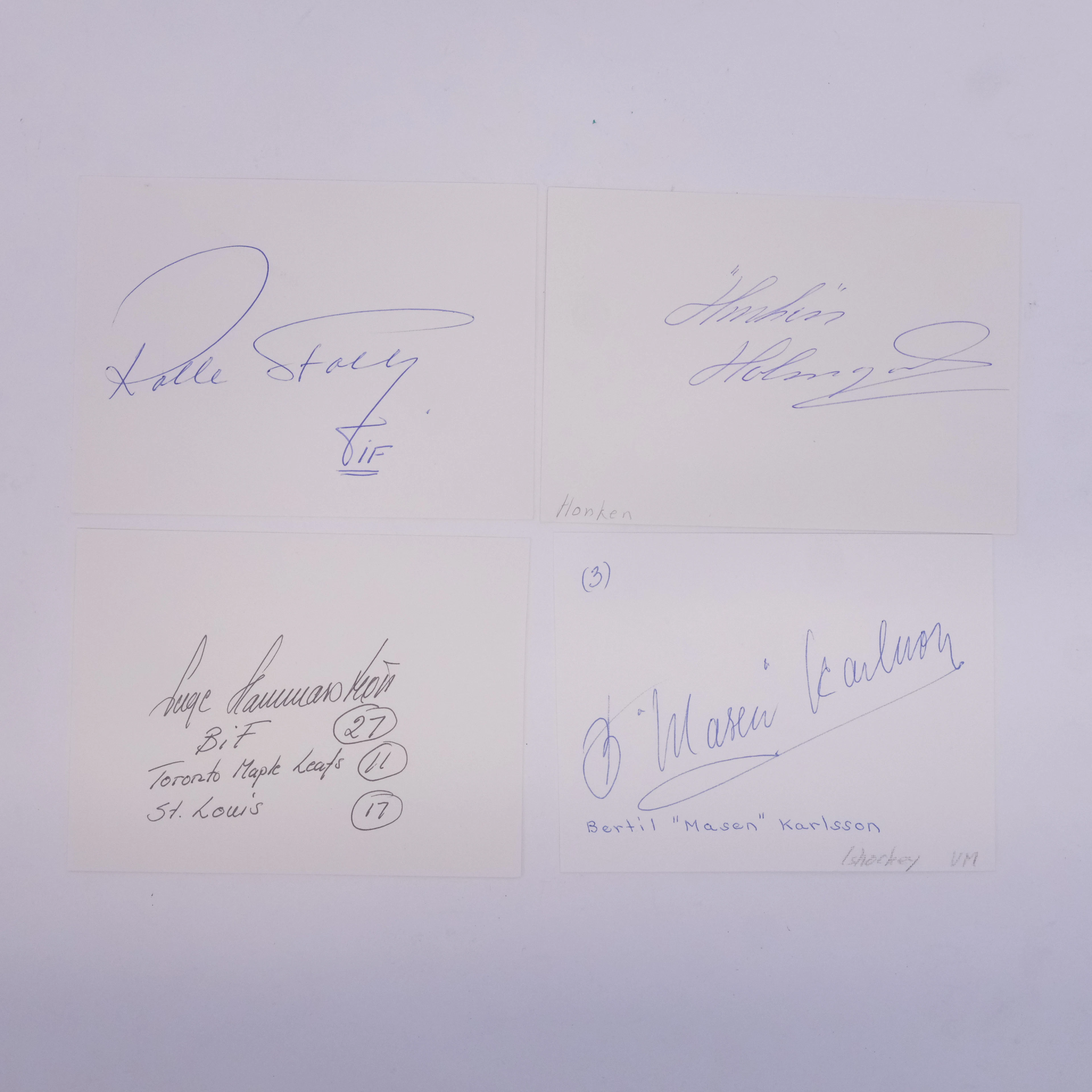 SAMLING AUTOGRAFER, ISHOCKEY, BANDY OCH HANDBOLL.