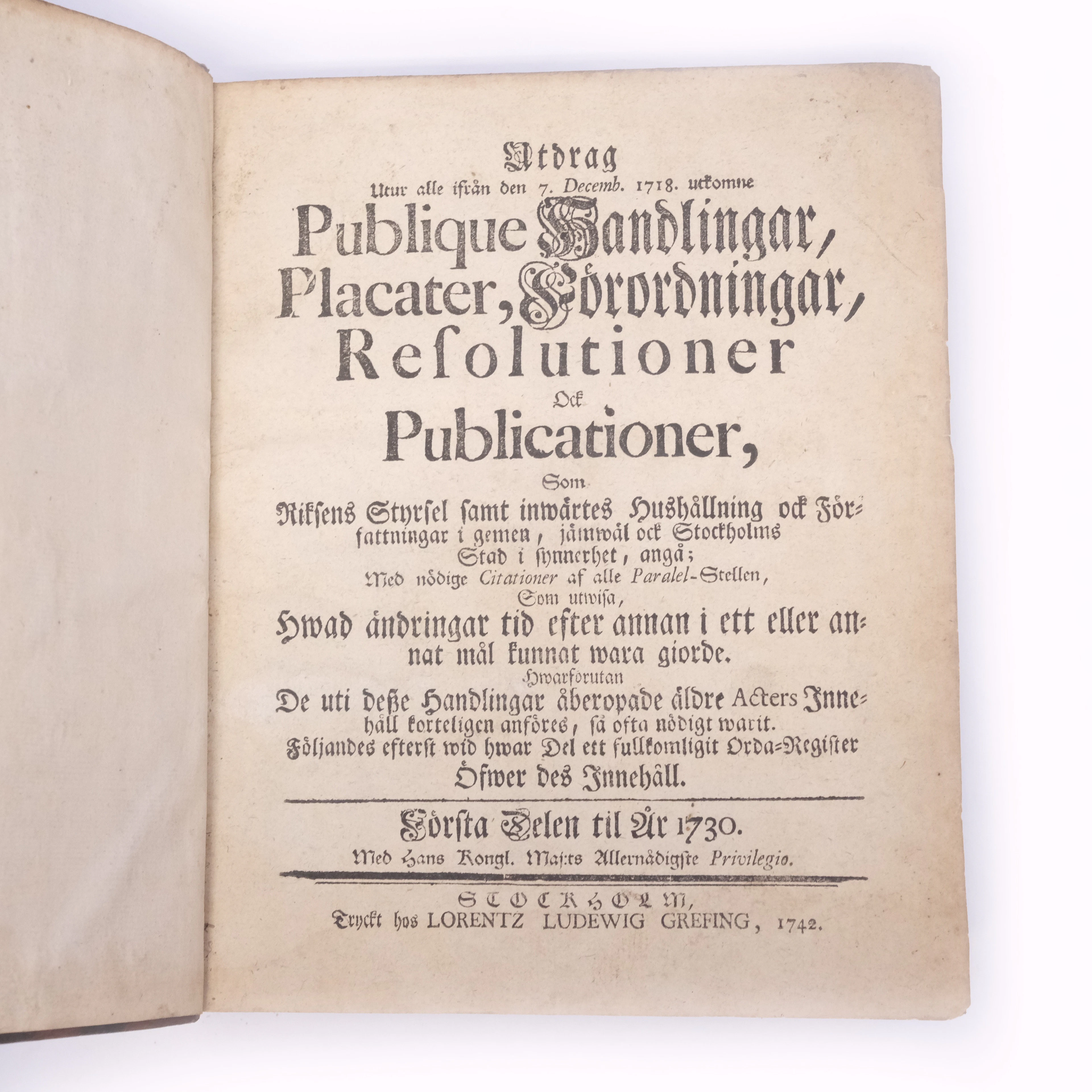 TVÅ BOKVERK. 1700-TAL.