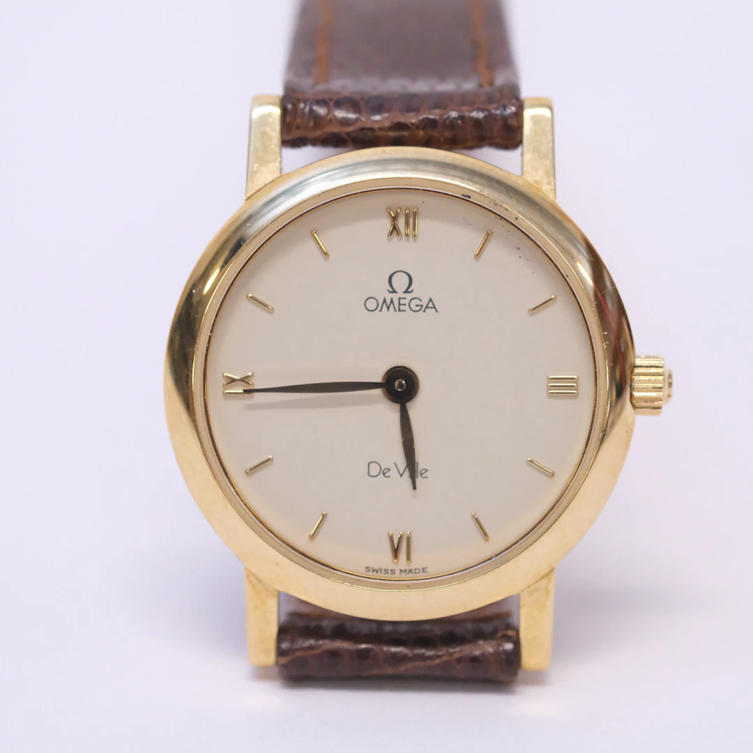DAMARMBANDSUR, OMEGA, "DE VILLE", 18K GULD.