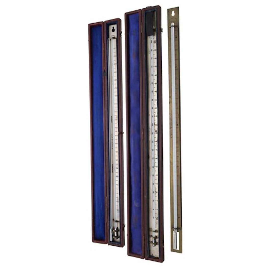 W. Reeves & Co Standard thermometer with silvered scale,...
