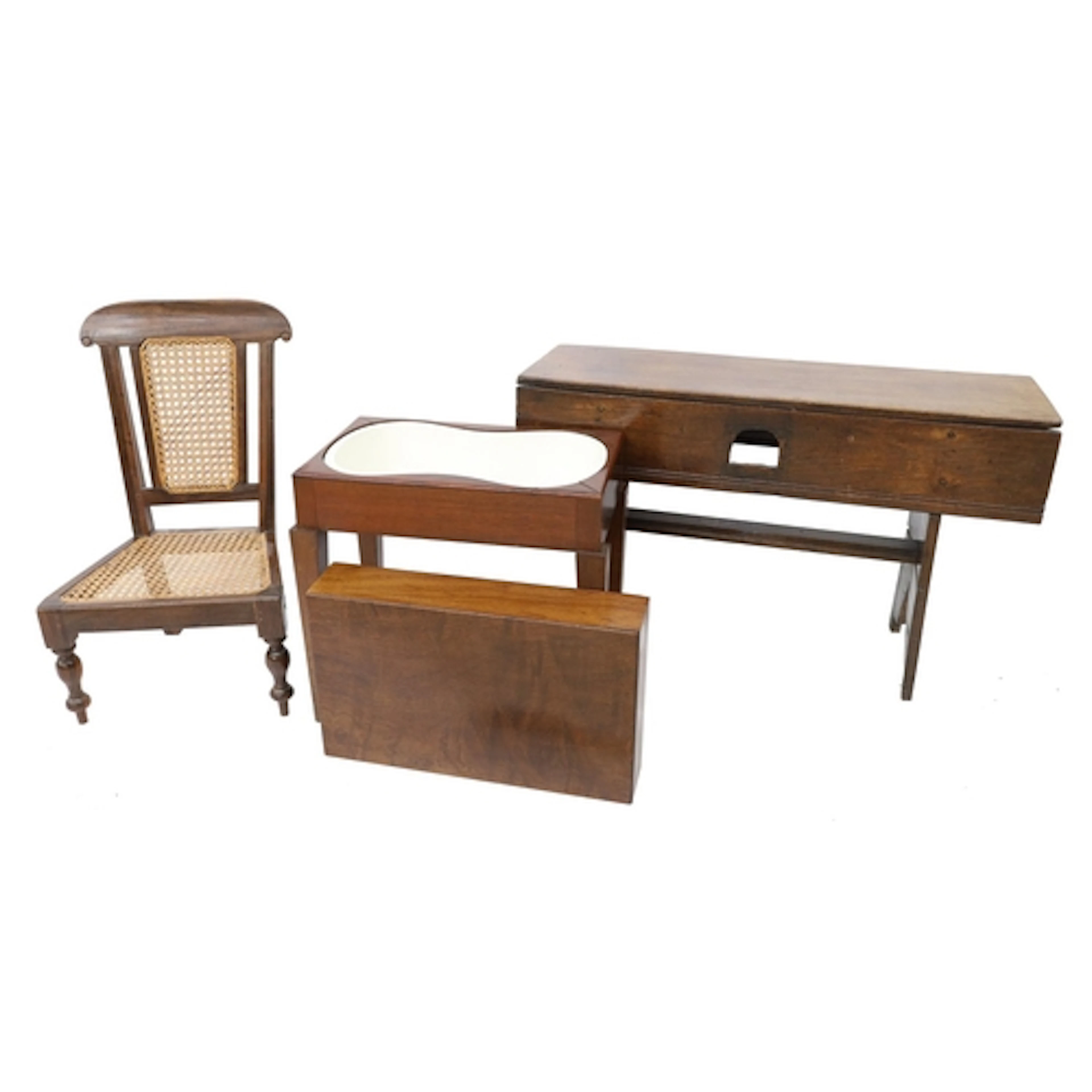 19th century mahogany rectangular bidet, with lift off cover...