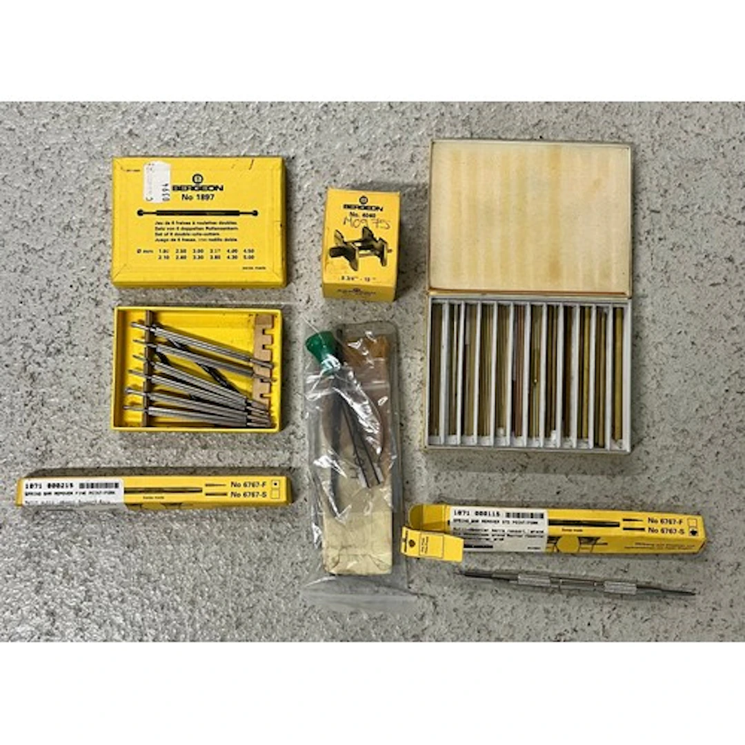 Bergeon oilsink cutters, platform testing clamp/stand, bouch...