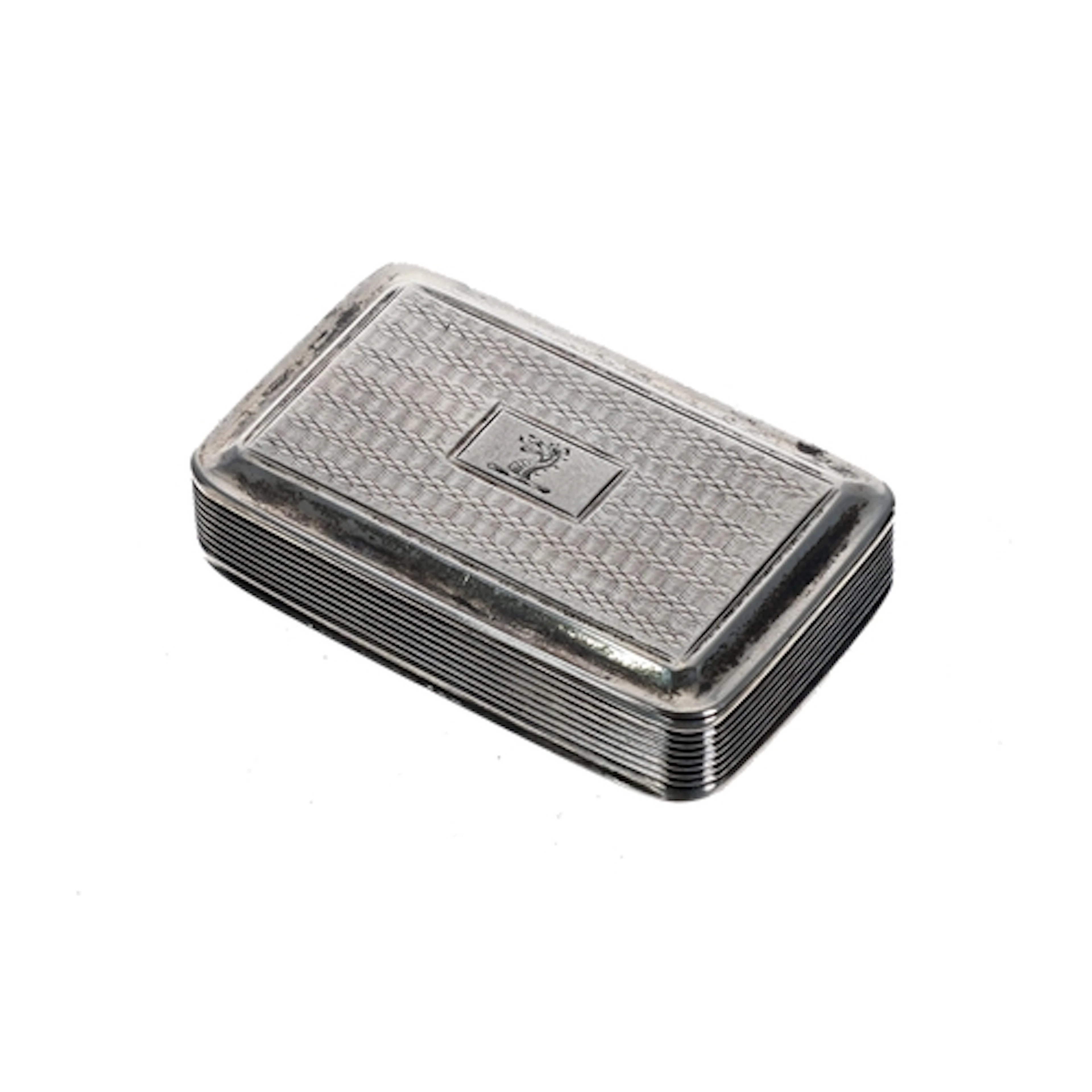 William IV silver rectangular snuff box, with engine turned ...